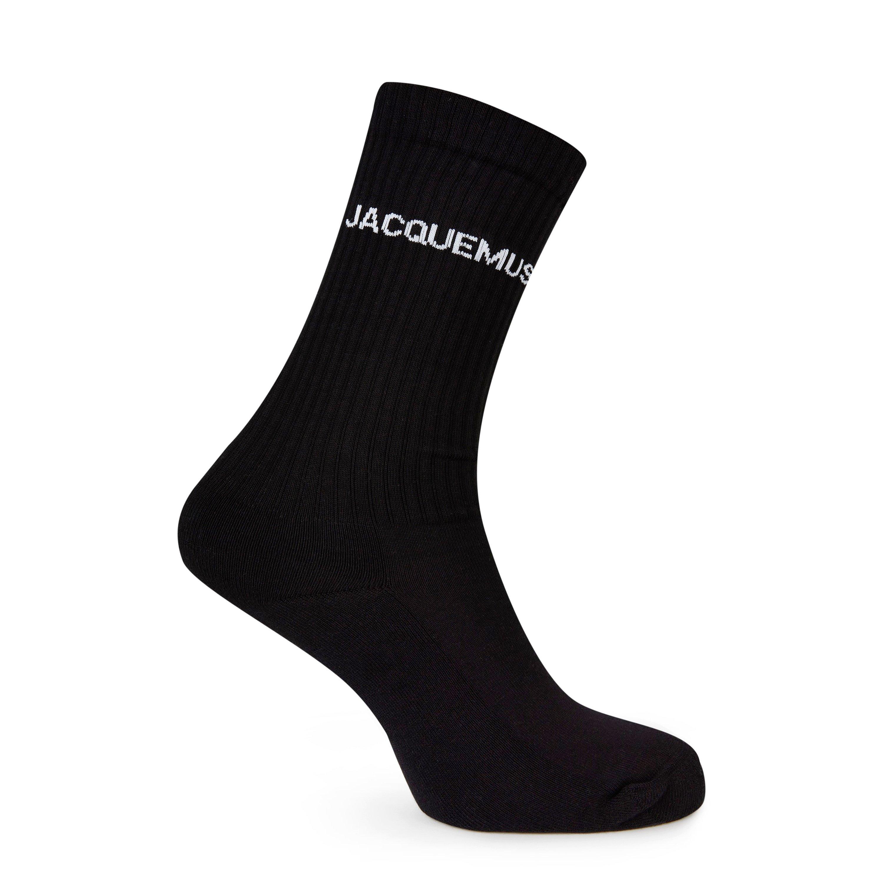 Black/White - Jacquemus - Women's Logo Cotton Les Jacquemus Socks - 2