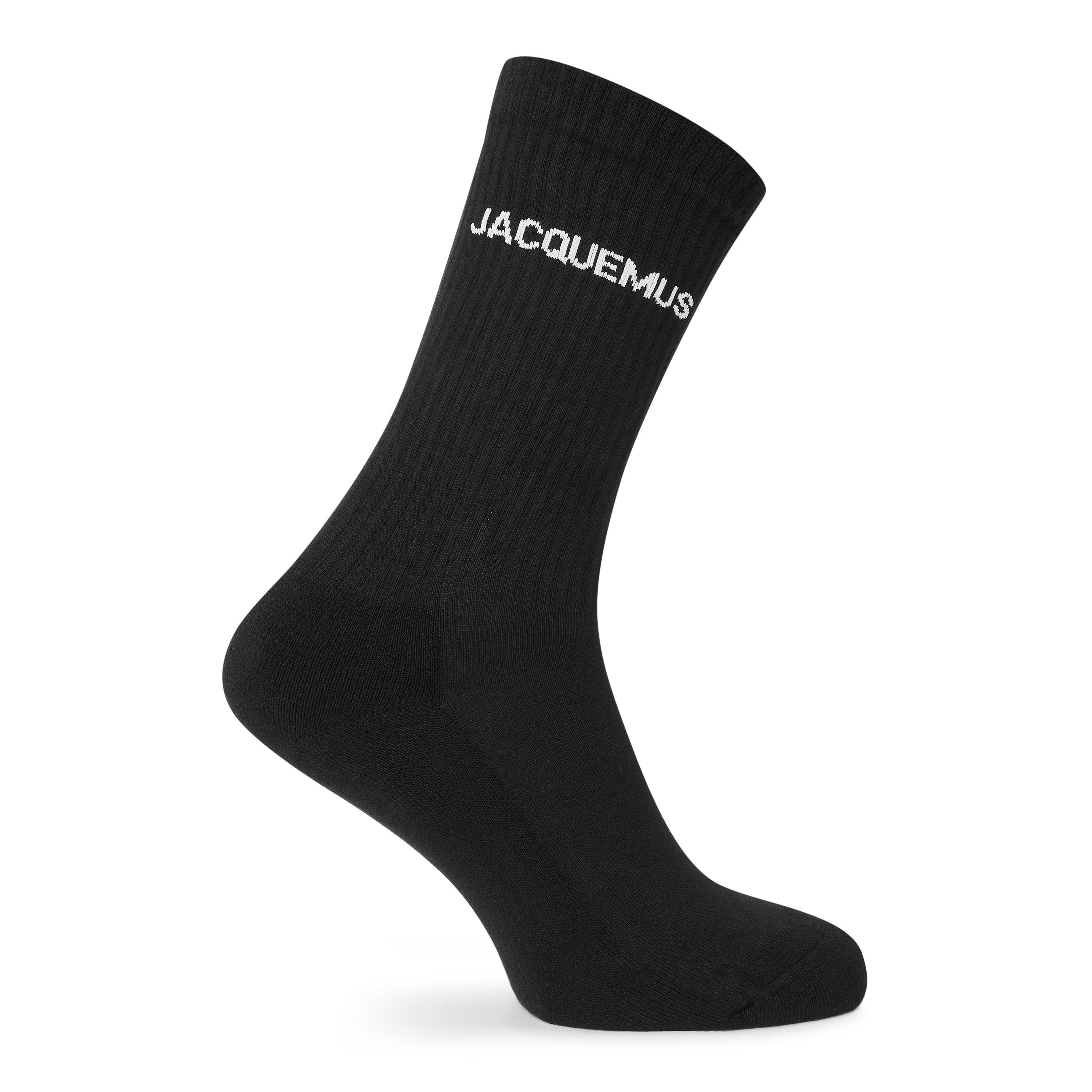 Black/White - Jacquemus - Women's Logo Cotton Les Jacquemus Socks - 3