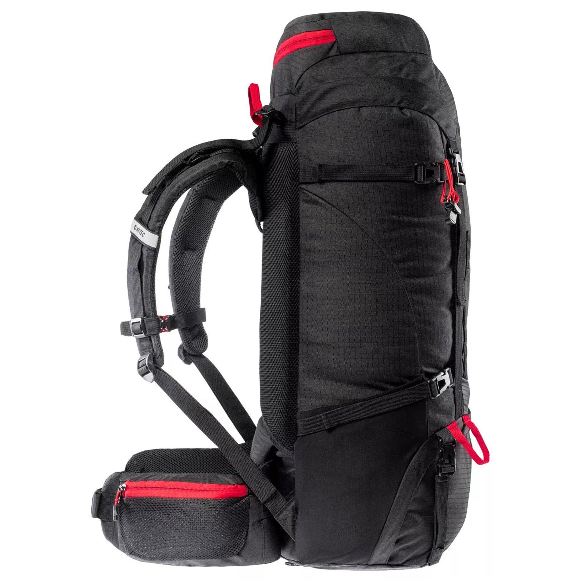 Black-HRisk Red - Hi Tec - Rock 65L Backpack Adults - 4