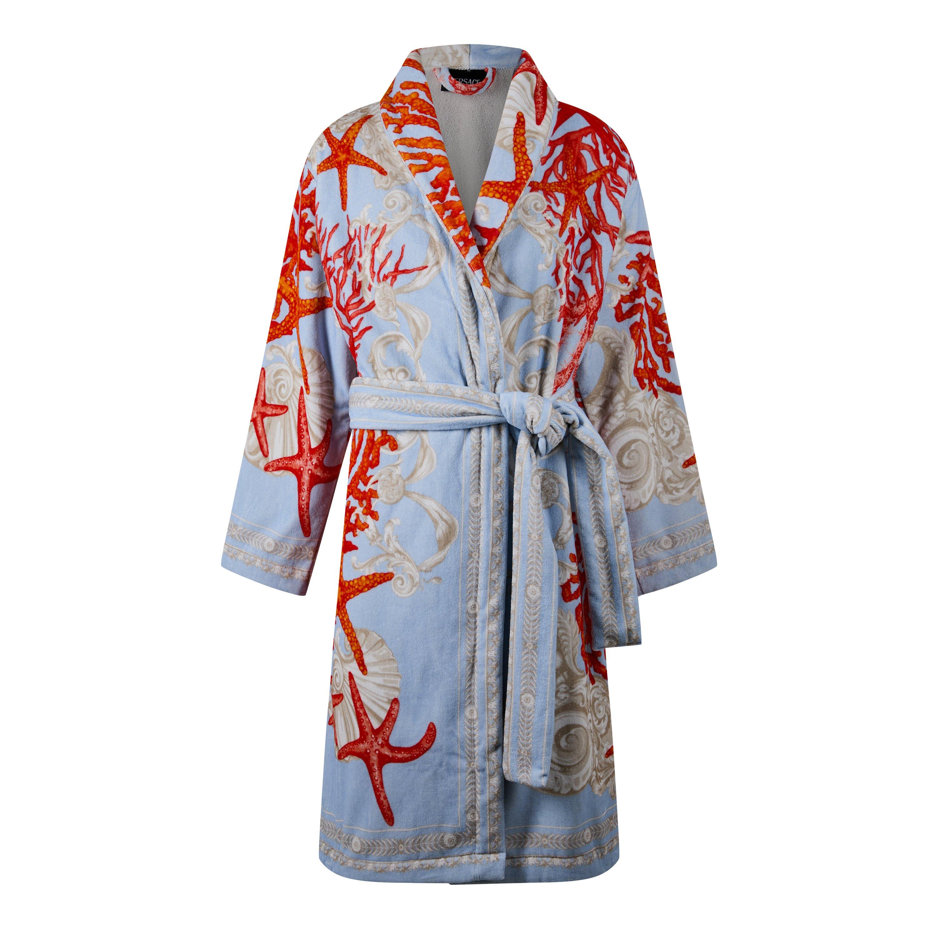 Versace Home  Versace Barocco Sea Bathrobe - Blue And Coral - Large