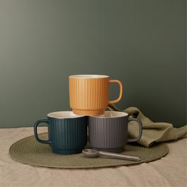 Waterside 6pc Matt Ribbed Mugs