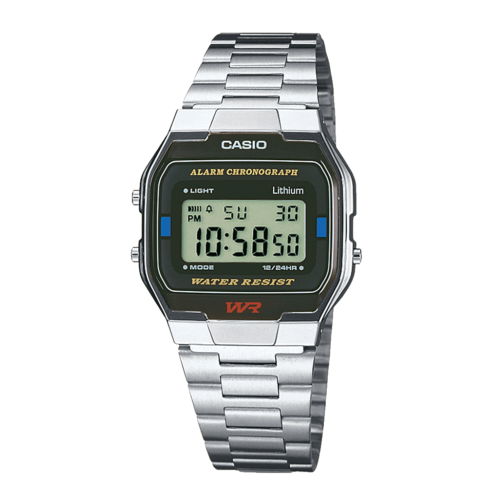 Casio A163WA-1QES Vintage Retro Watch - Silver