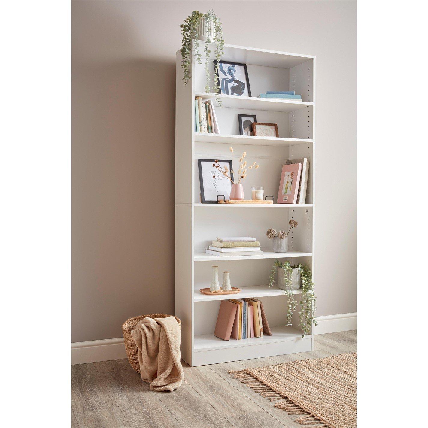 White - Homelife - Locke 6 Tier Bookcase - 2
