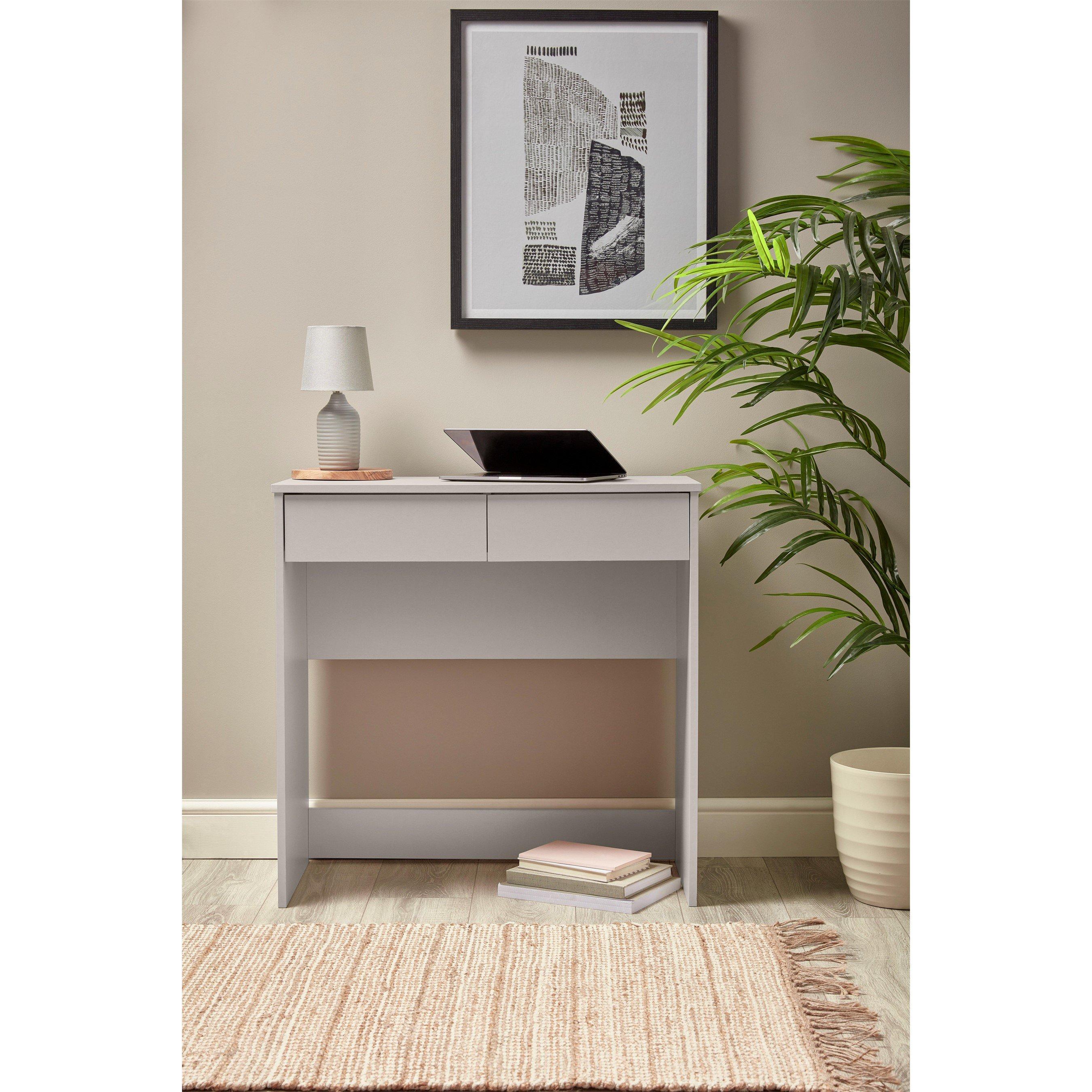 Grey - Homelife - A Locke 2 Drawer Desk - 2