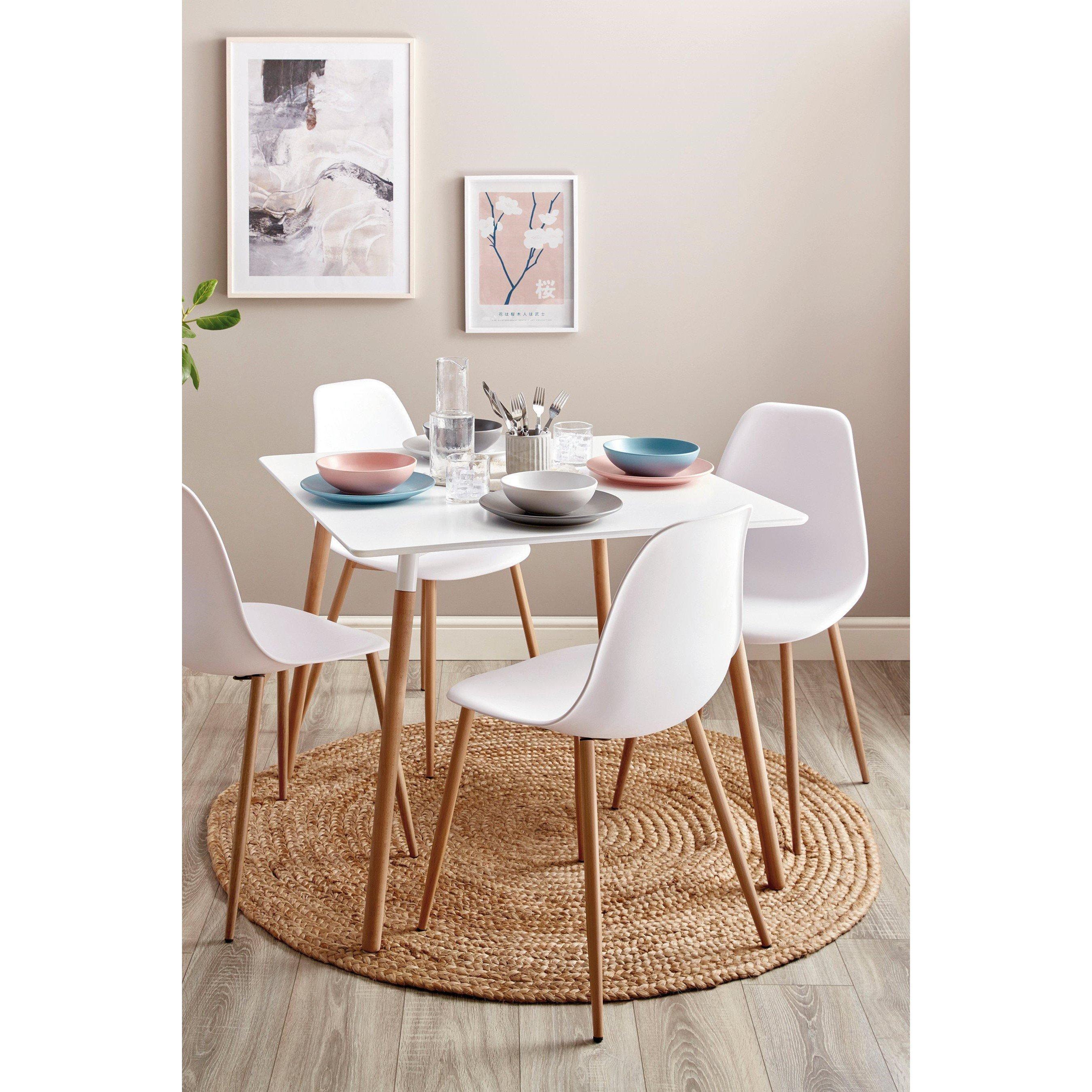White - Homelife - Locke 90cm Dining Table 90cm - 1
