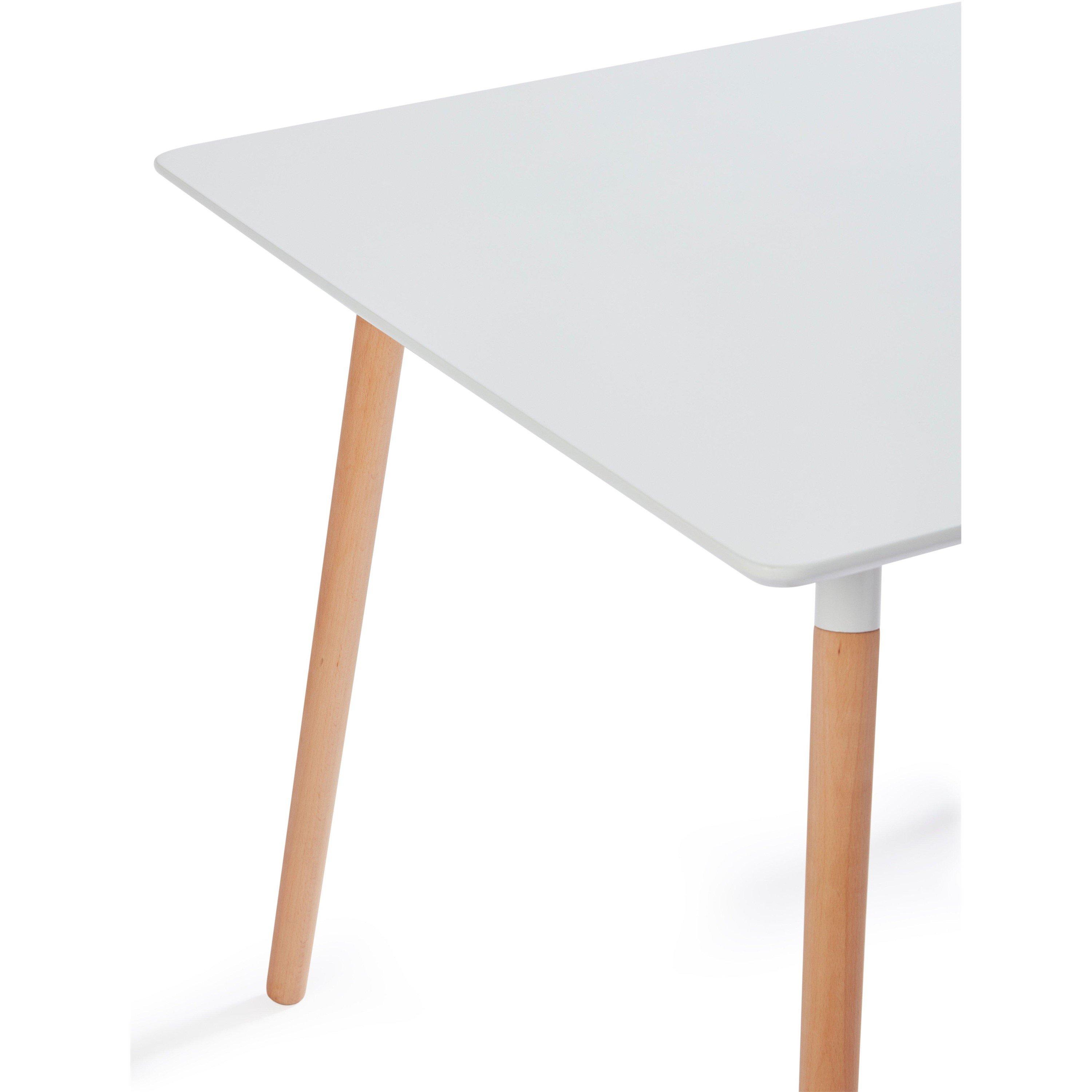 White - Homelife - Locke 90cm Dining Table 90cm - 4