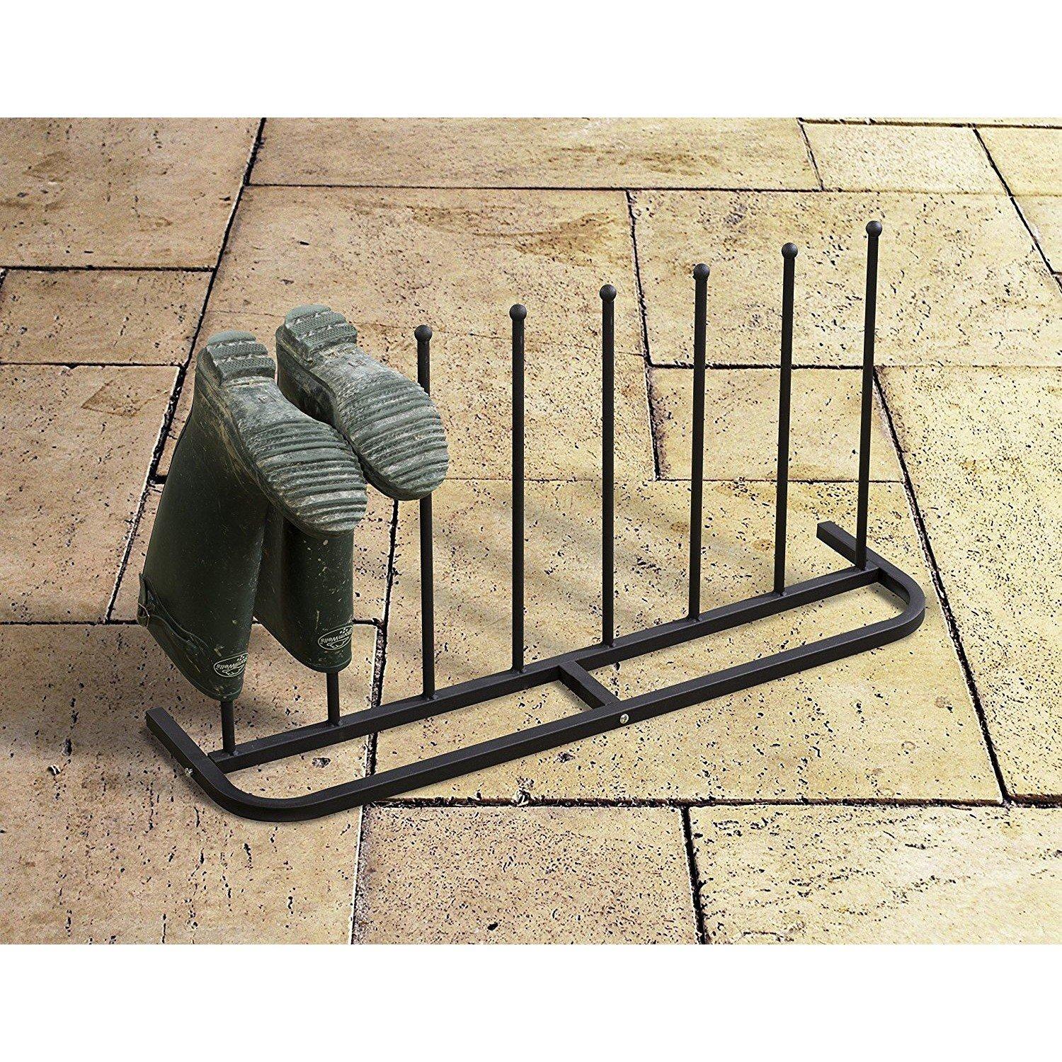 Black - House of Home - 4 Pair Black Boot Shoe Welly Stand Storage - 4