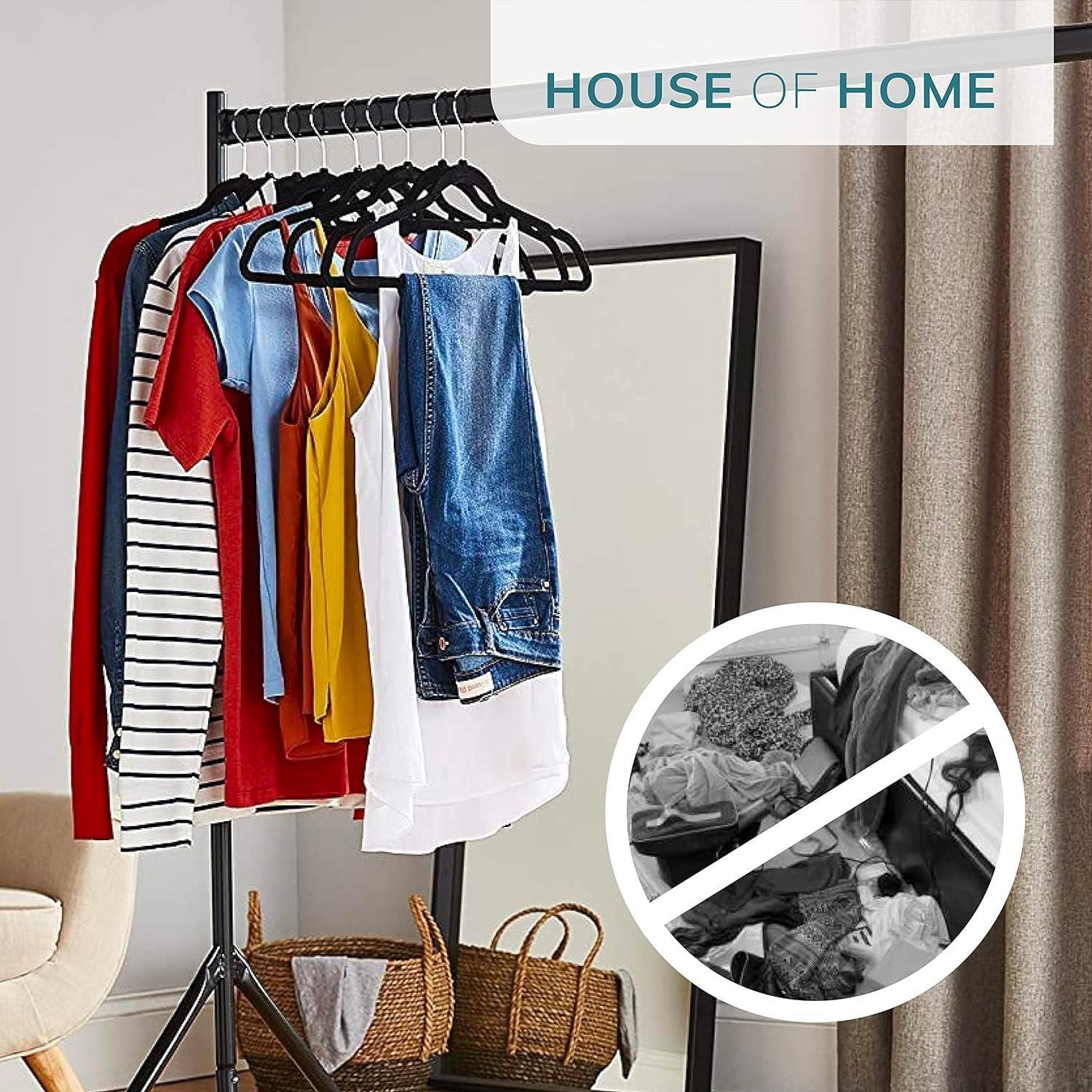 Black - House of Home - Extra Heavy Duty 4FT Long x 5FT Clothes - 5