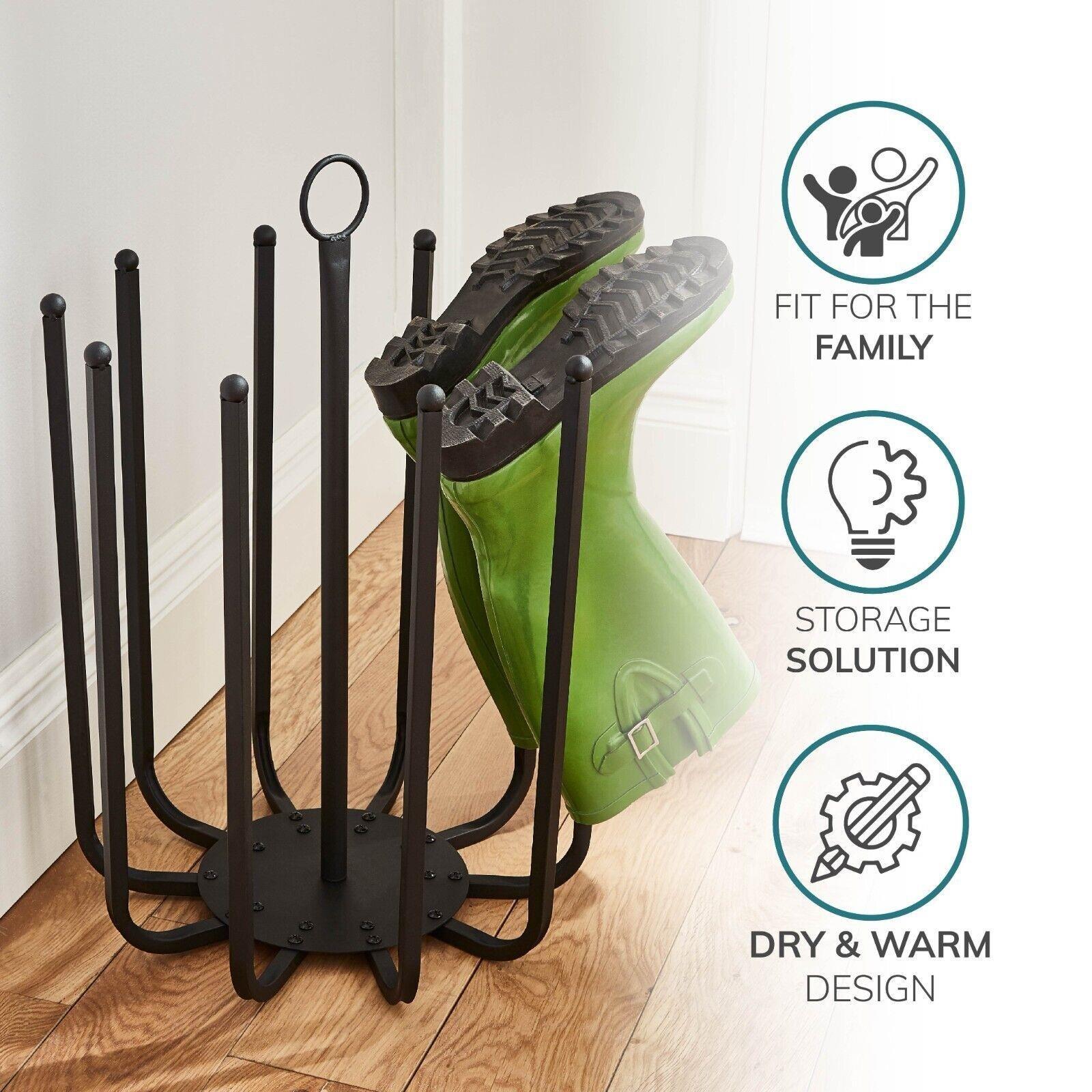 Black - Studio - 5 Pair Round Shoe Rack - 3