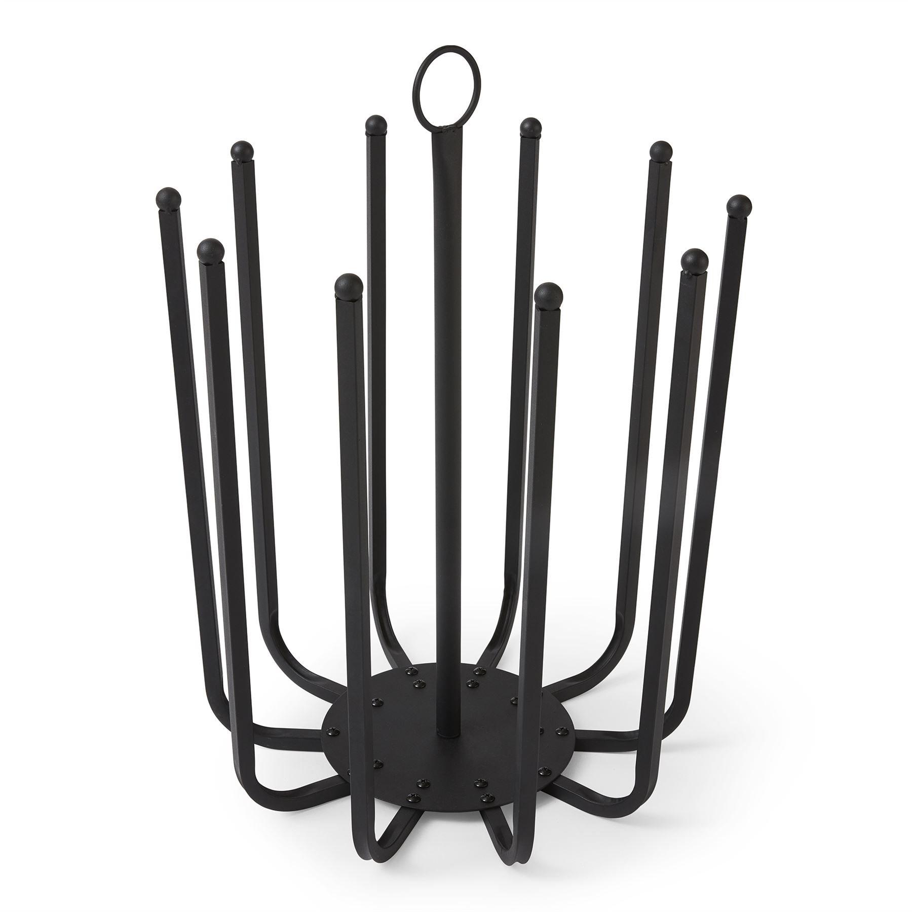 Black - Studio - 5 Pair Round Shoe Rack - 4