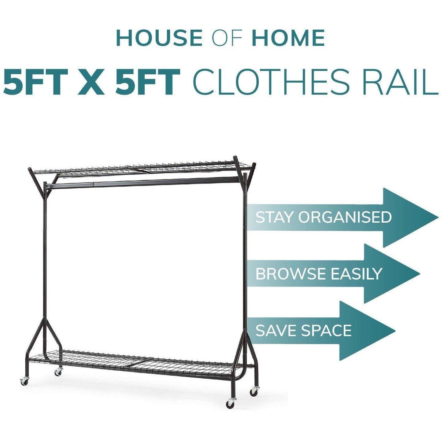 Black - House of Home - 5ft long x 5ft Black Heavy Duty - 6