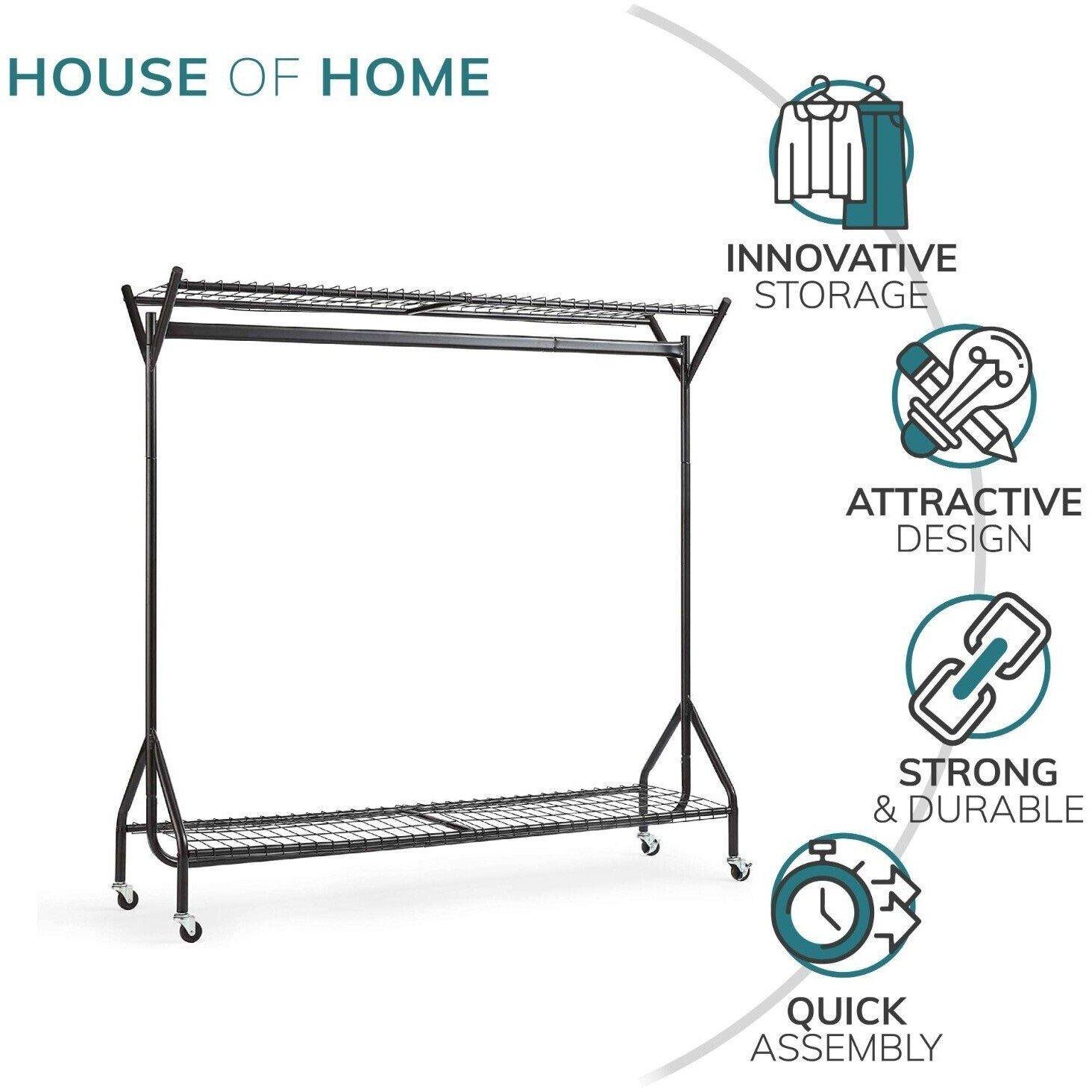 Black - House of Home - 5ft long x 5ft Black Heavy Duty - 7