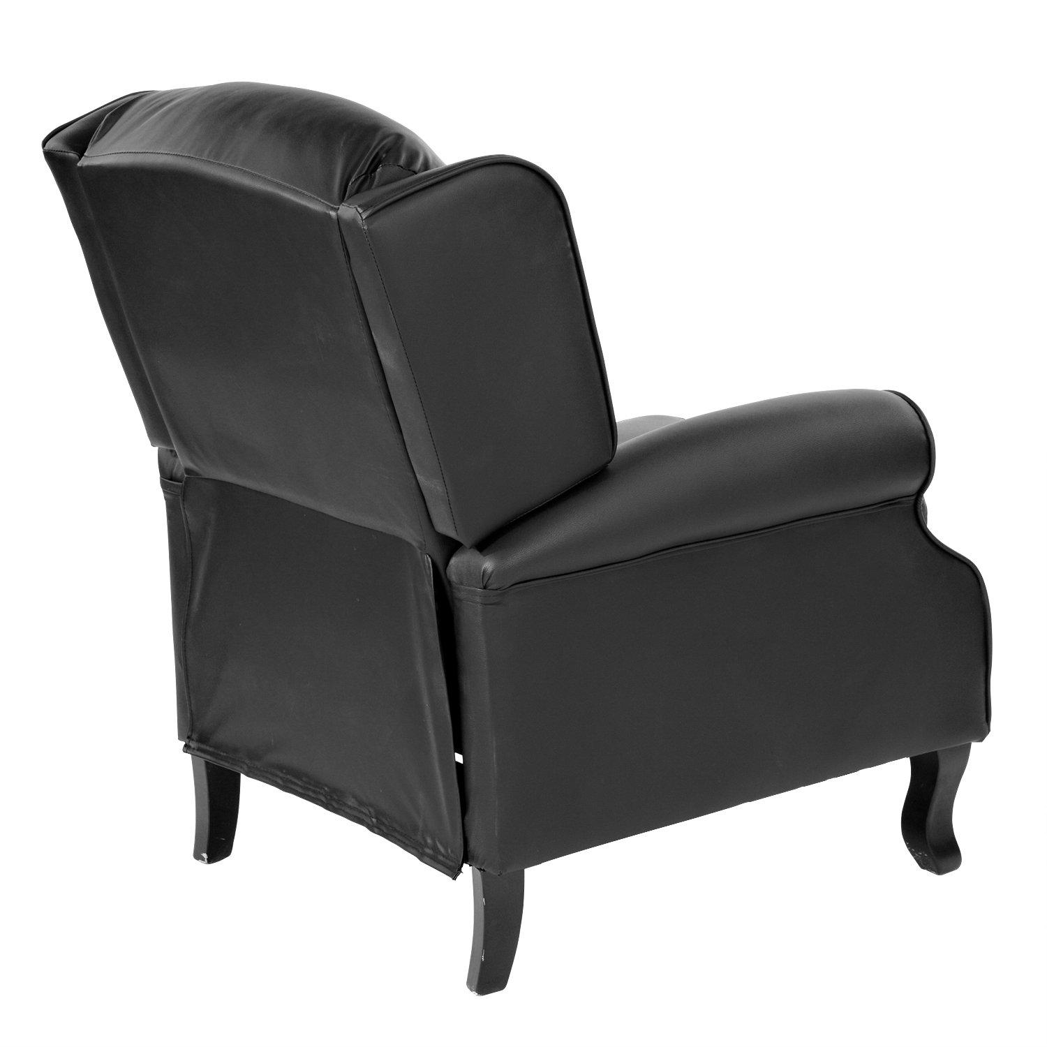 Black - Homelife - Classic Faux Leather Recliner Chair - 2