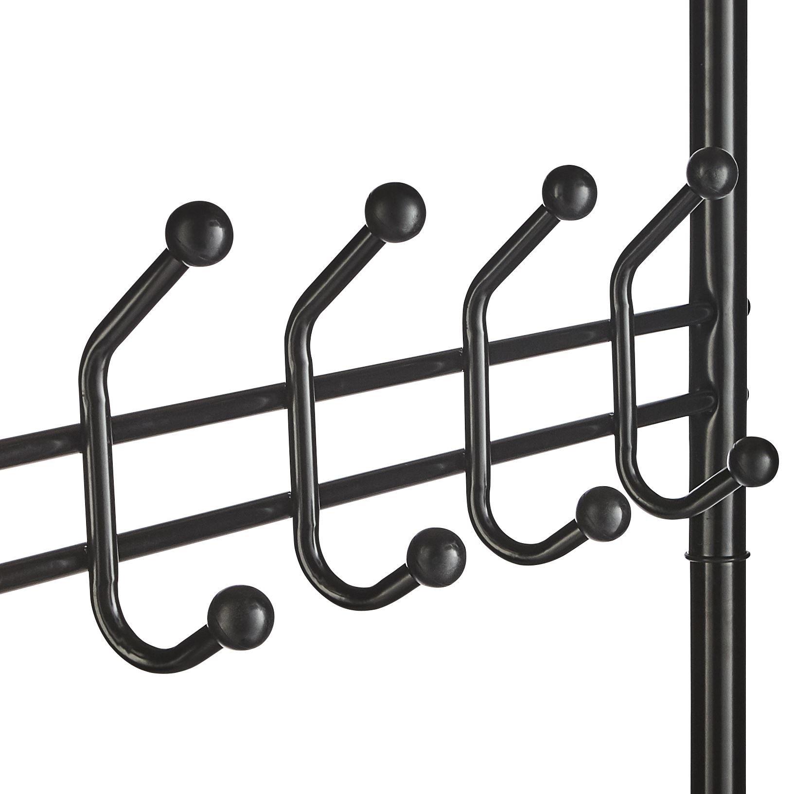 Black - House of Home - Multi Purpose Stand 18 Hooks For Clothes Shoes - 6
