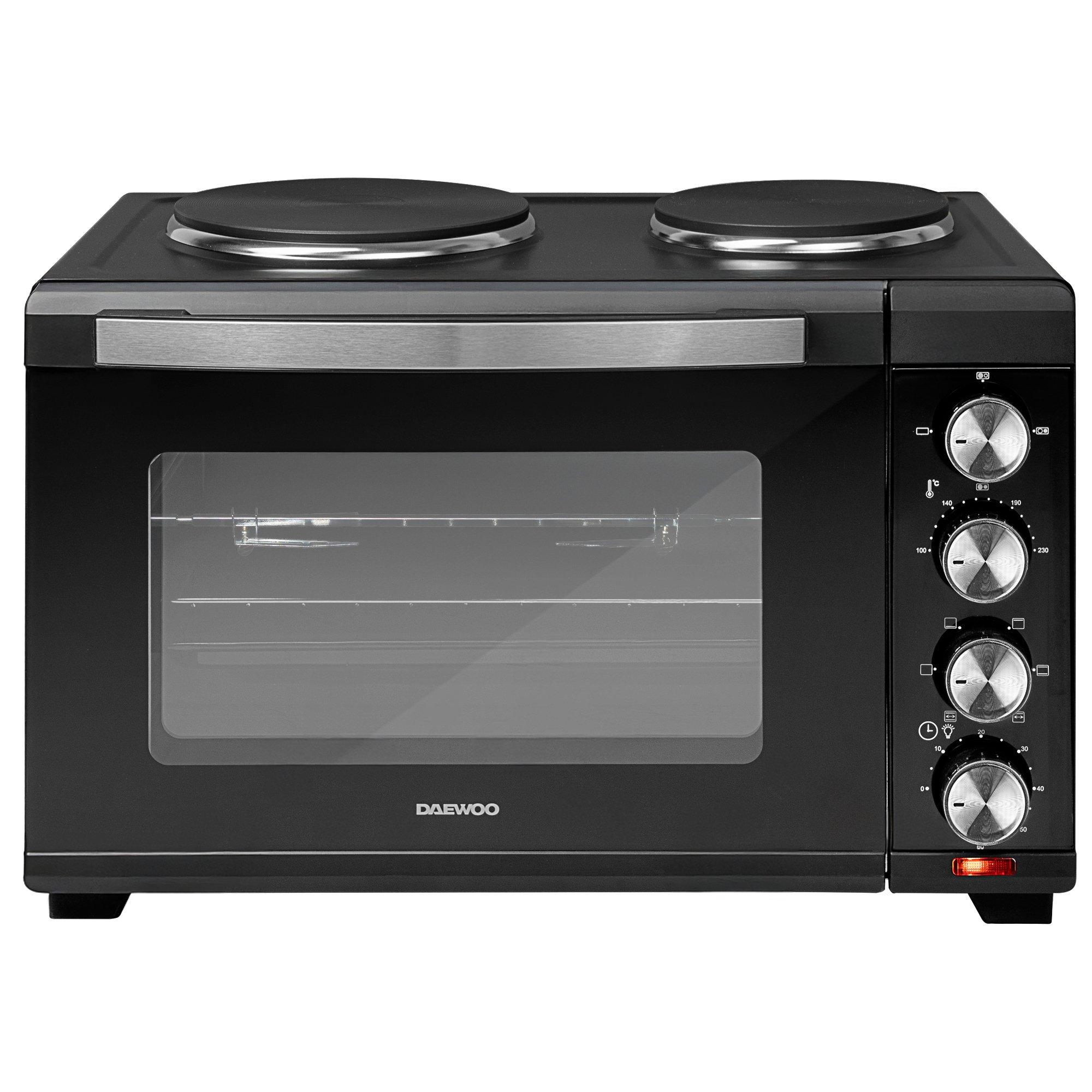 Daewoo Electricals  3000W 42L Countertop Oven With Hot Plates & Rotiss - Black - 42L