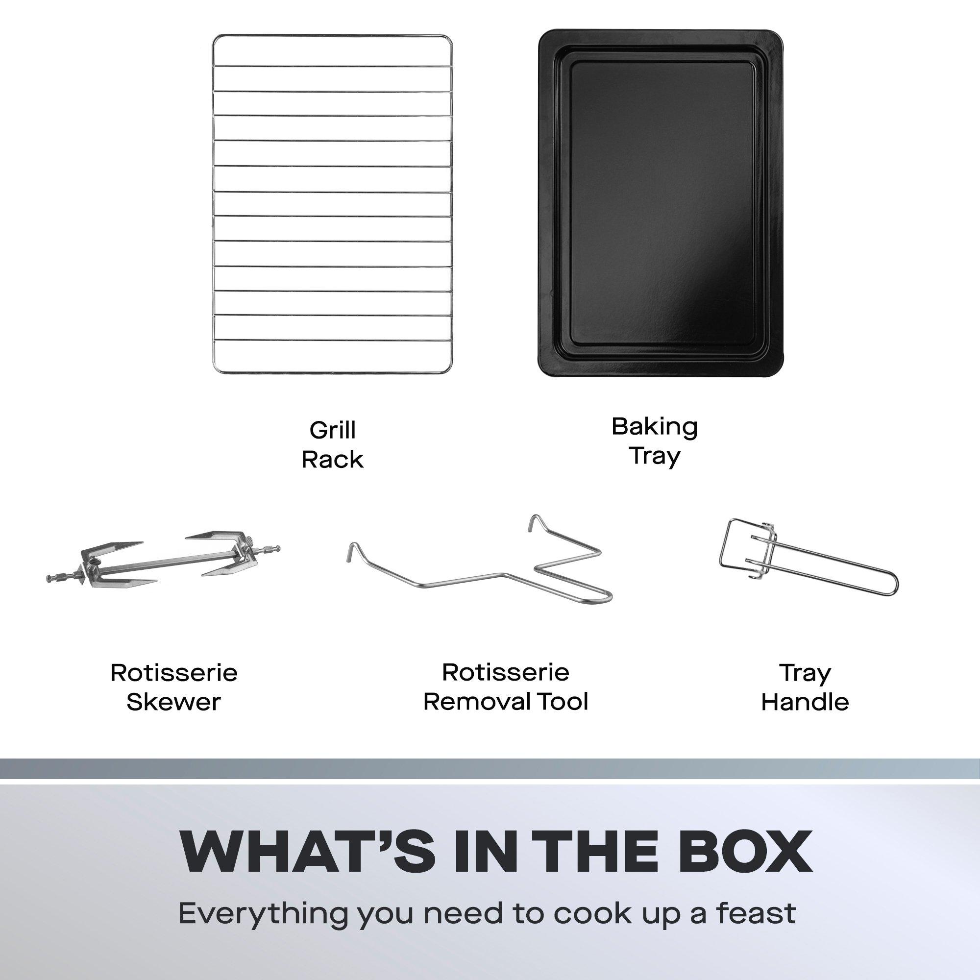 Black - Daewoo Electricals - 3000W 42L Countertop Oven with Hot Plates & Rotiss - 5