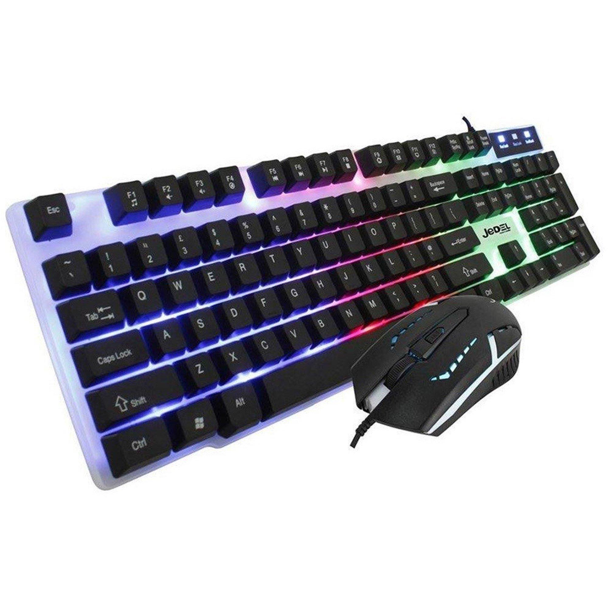 Black - Jedel - Jedel RGB Wired USB Gaming Keyboard and Mouse Set