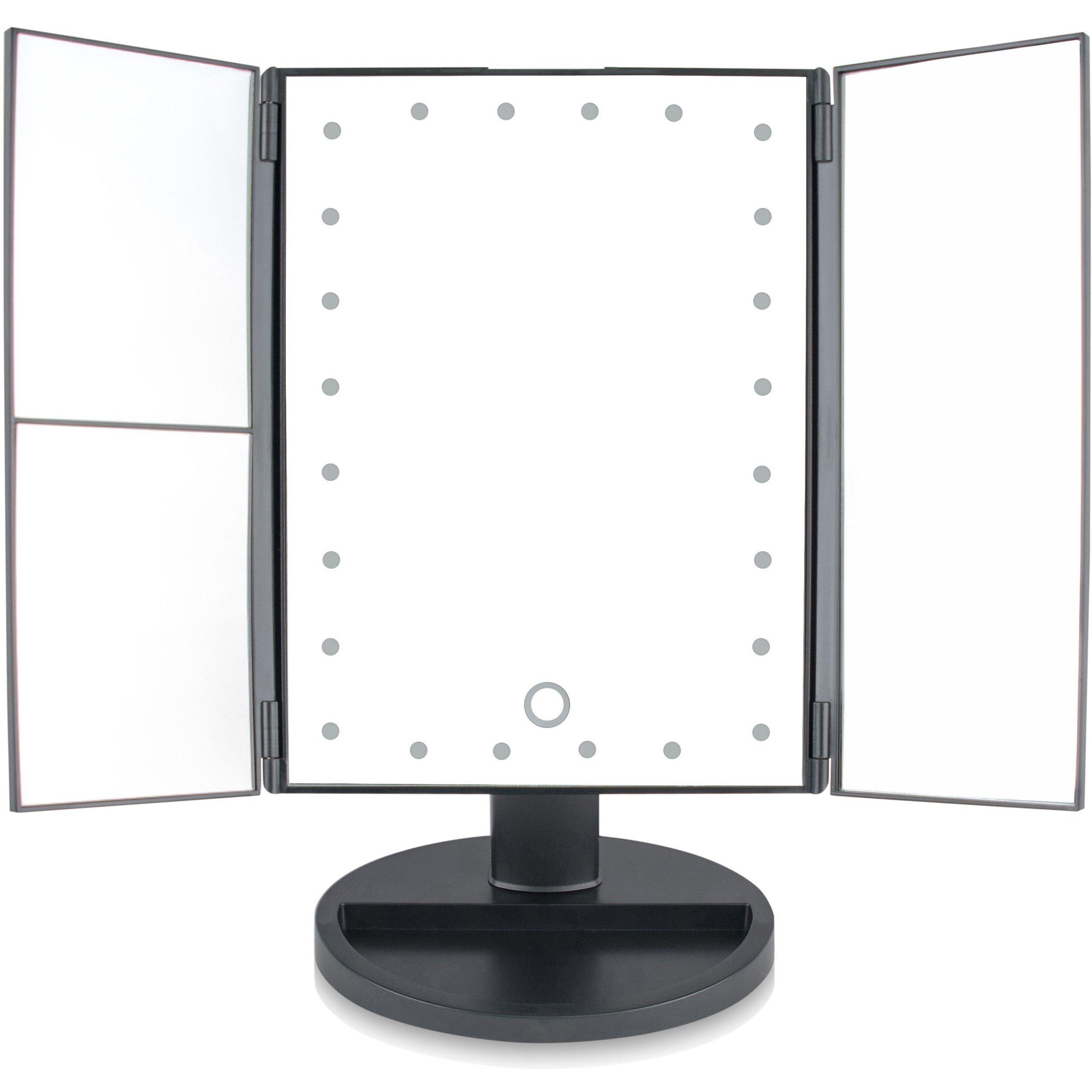 Black - Rio - Rio 24 LED Touch Dimmable 3 Way Makeup Mirror - 4