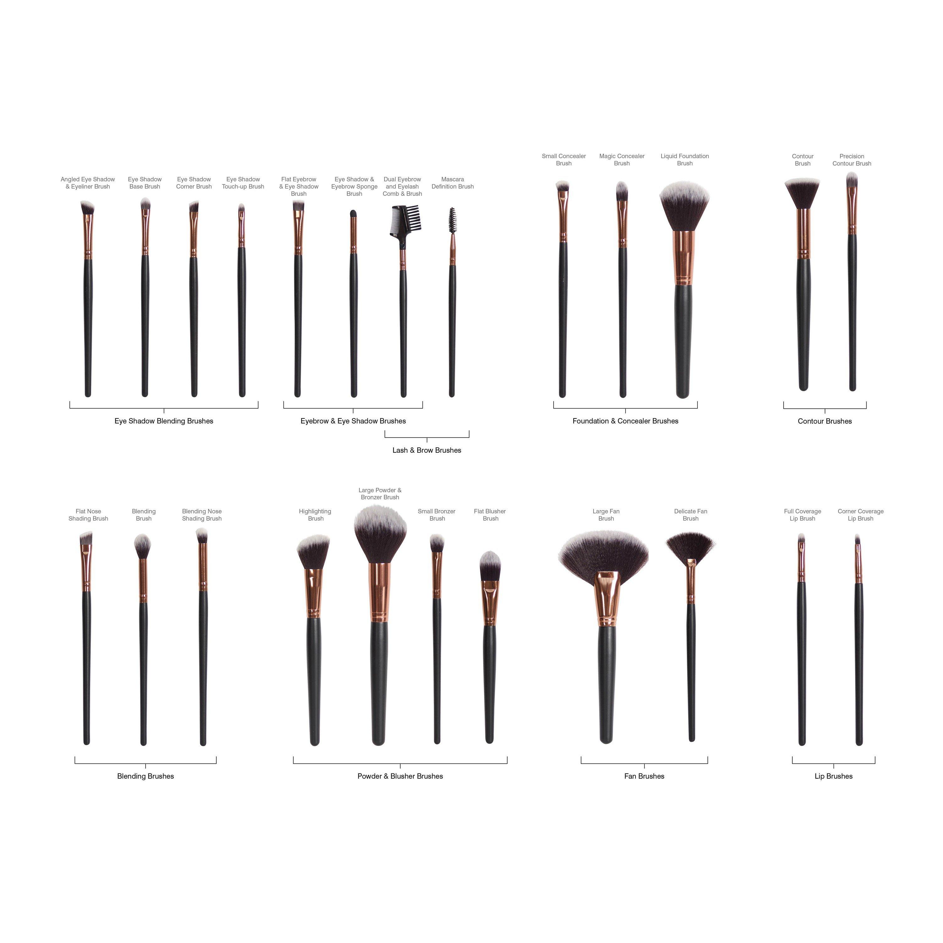 Black - Rio - 24 Piece Professional Cosmetic Make Up Brush S - 6
