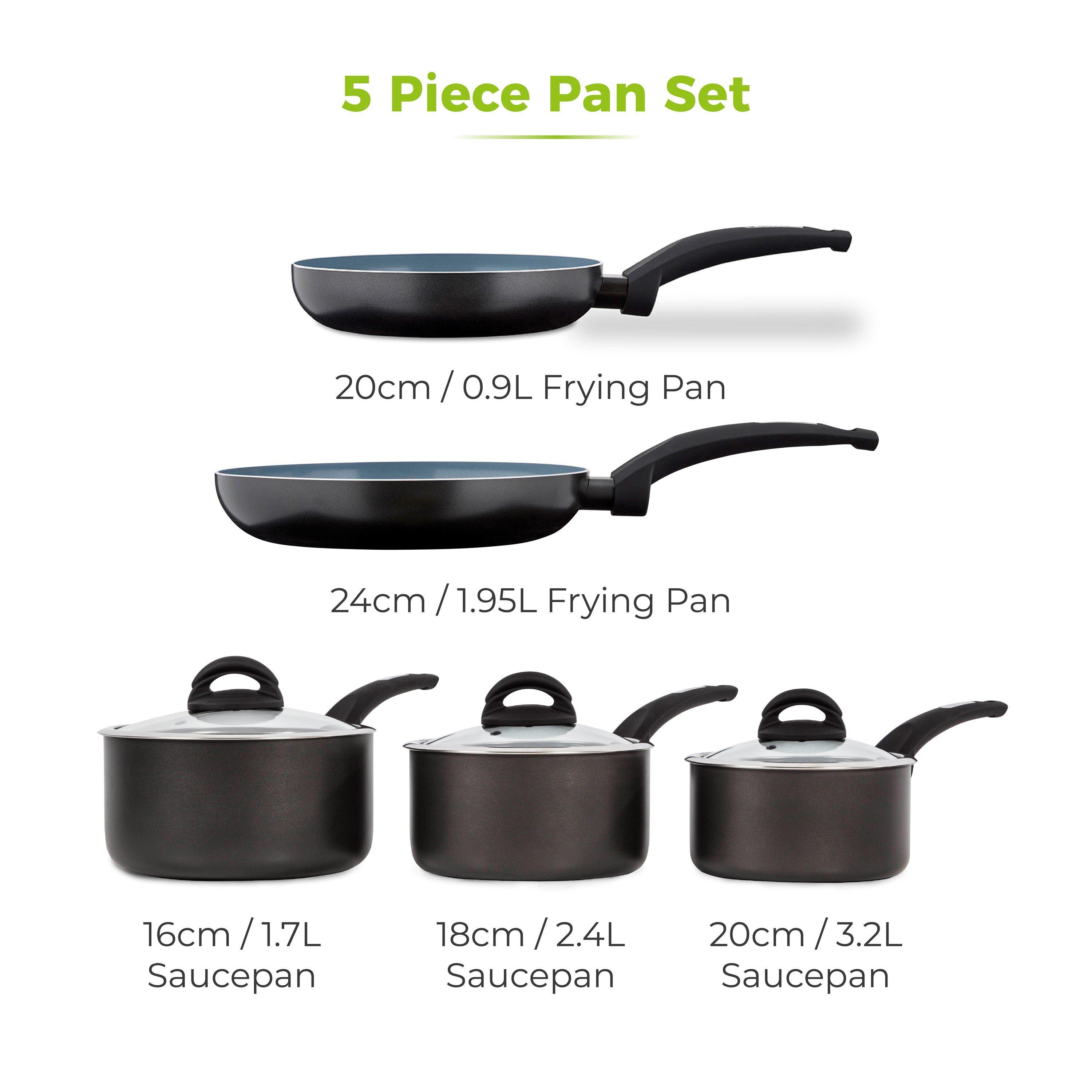 Black - Tower - Cerasure 5 Piece Pan Set Graphite - 10