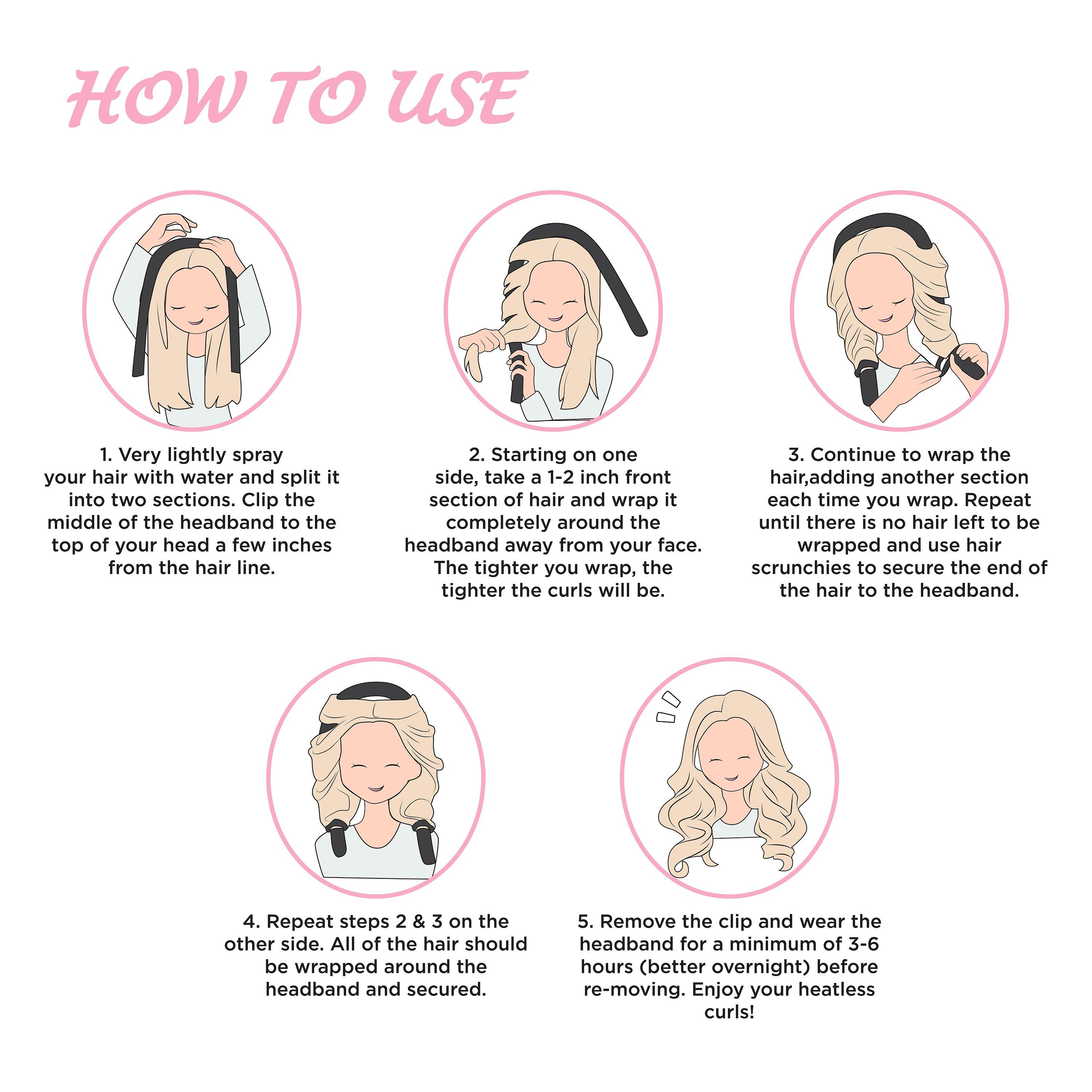 Black - Linea - Heatless Hair Curlers - 4