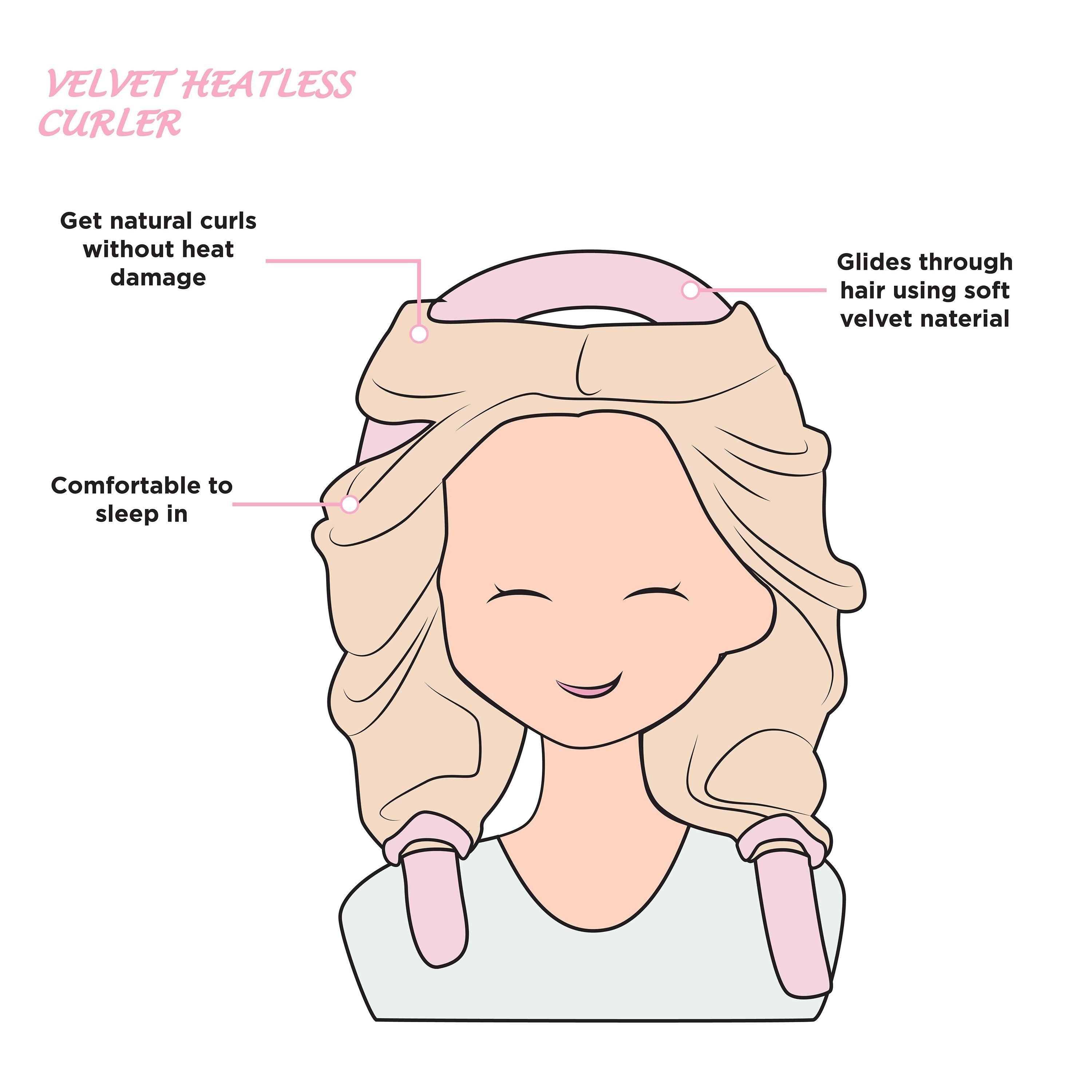 Pink - Linea - Heatless Hair Curlers - 3