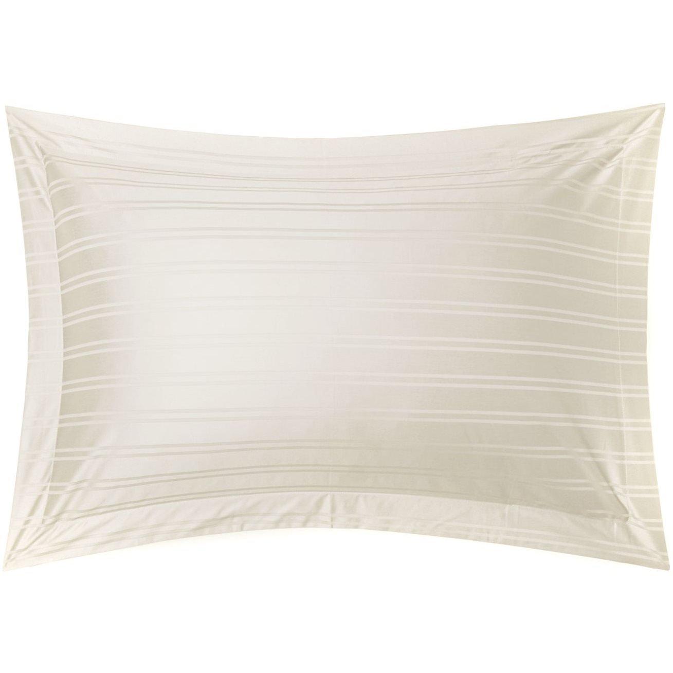 Cream - Hotel Collection - Woven Stripe Oxford Pillowcase Pair - 2