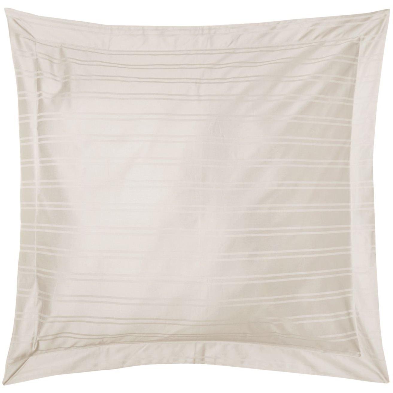 Crema - Hotel Collection - Woven Stripe Oxford Square Pillowcase Pair - 2