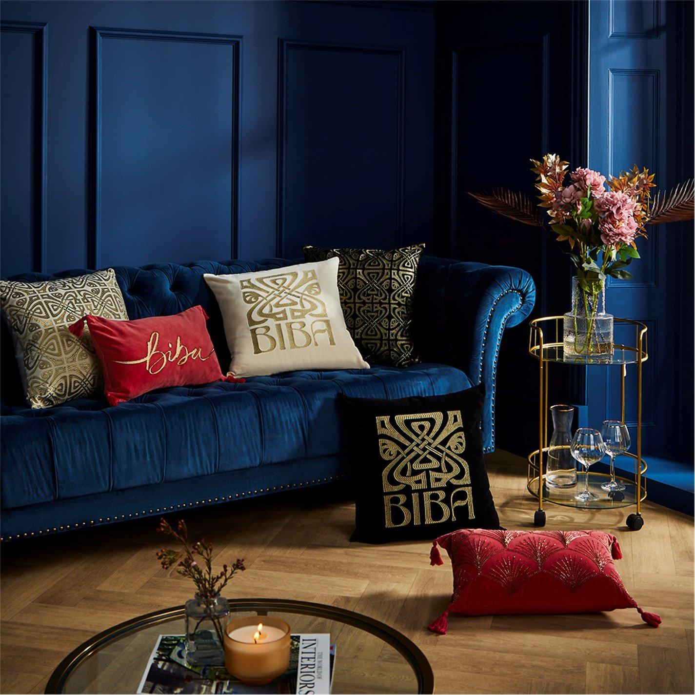 Cream logo - Biba - Embroidered Cushion - 2