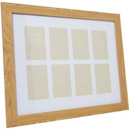 Linea Pale wood effect multi frame 8 aperture