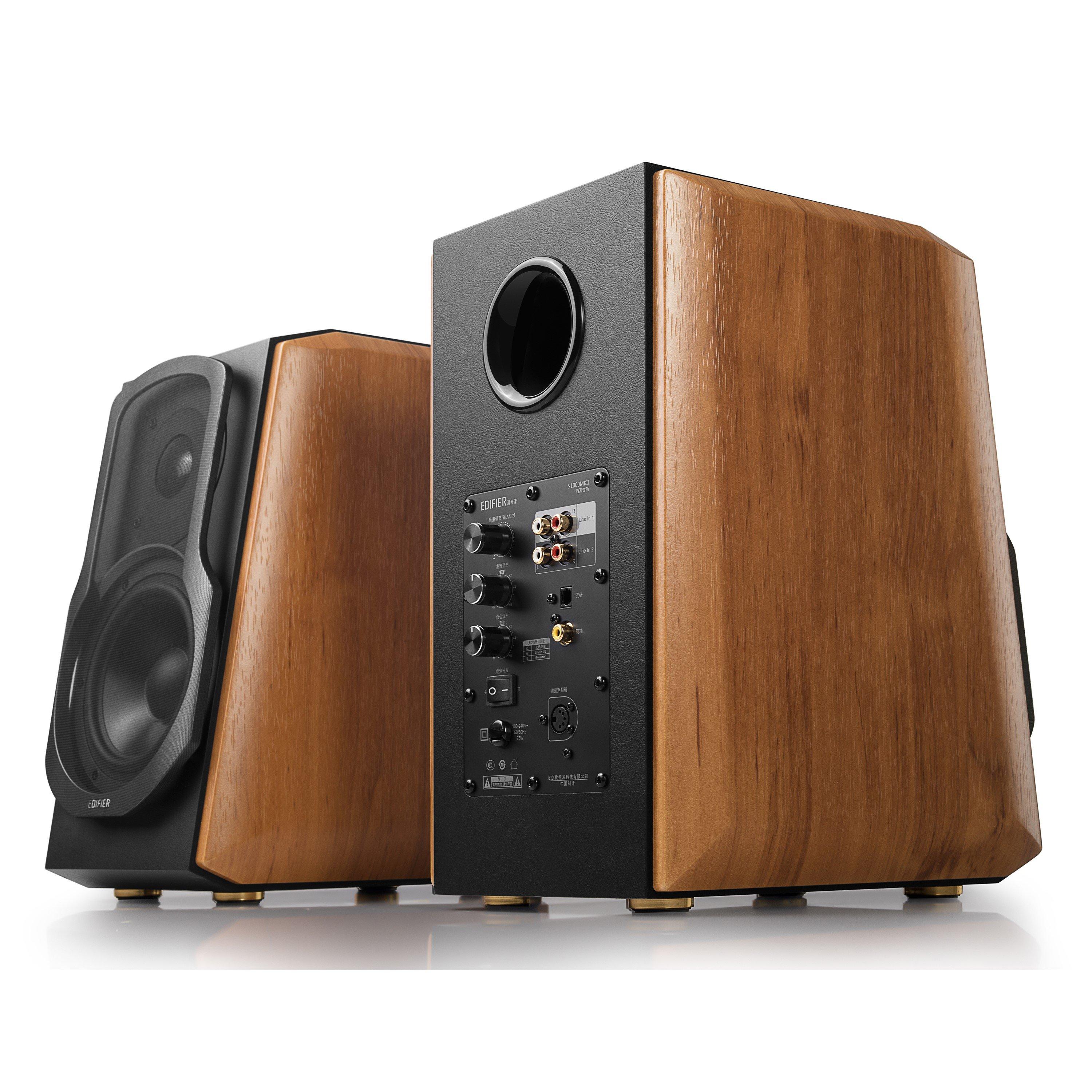 Brown - Edifier - Edifier S1000MKII Hi-Res 2.0 Bookshelf Speaker Set - 2