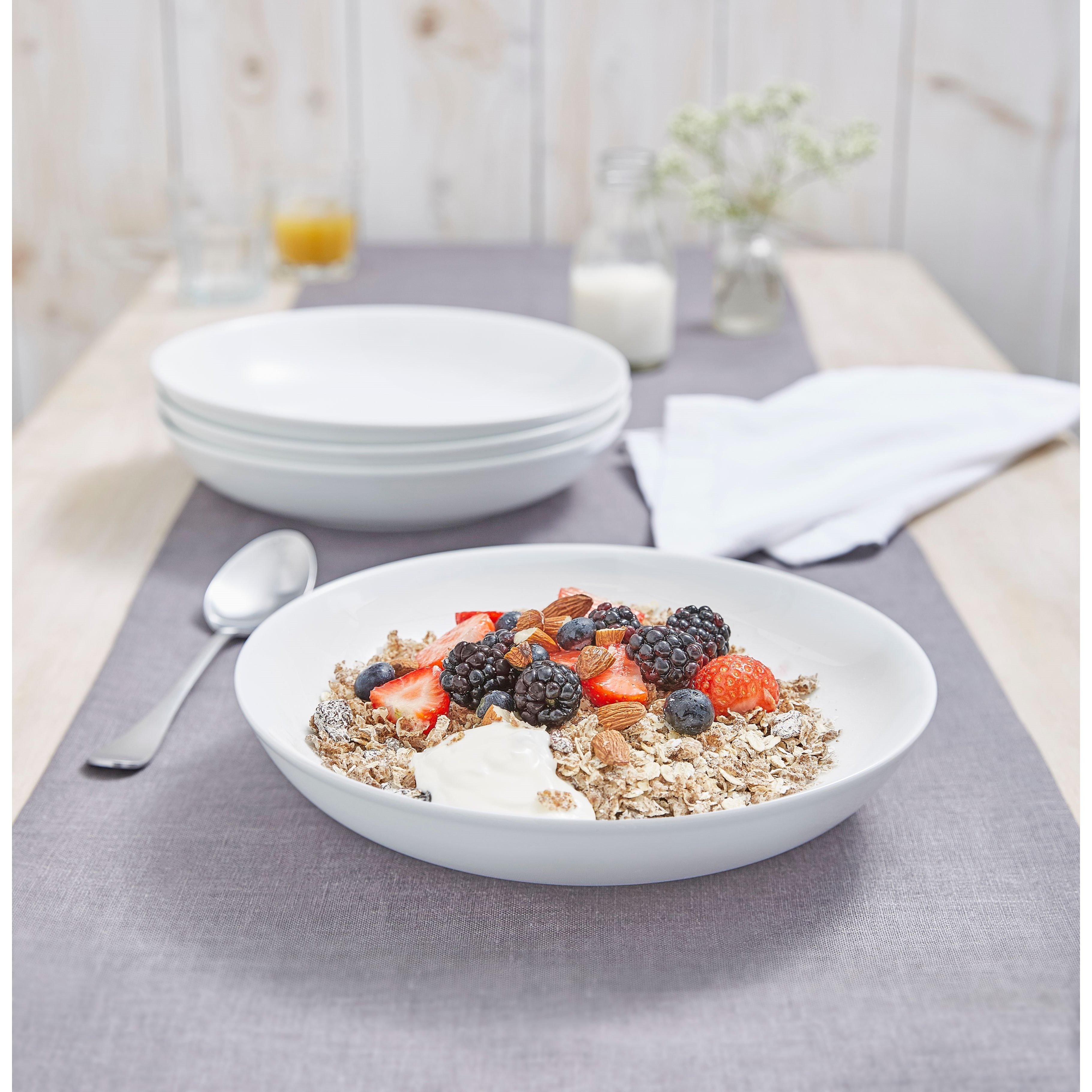 White - Linea - Stowe Porcelain Large / Pasta Bowl, Set of 4 - 3