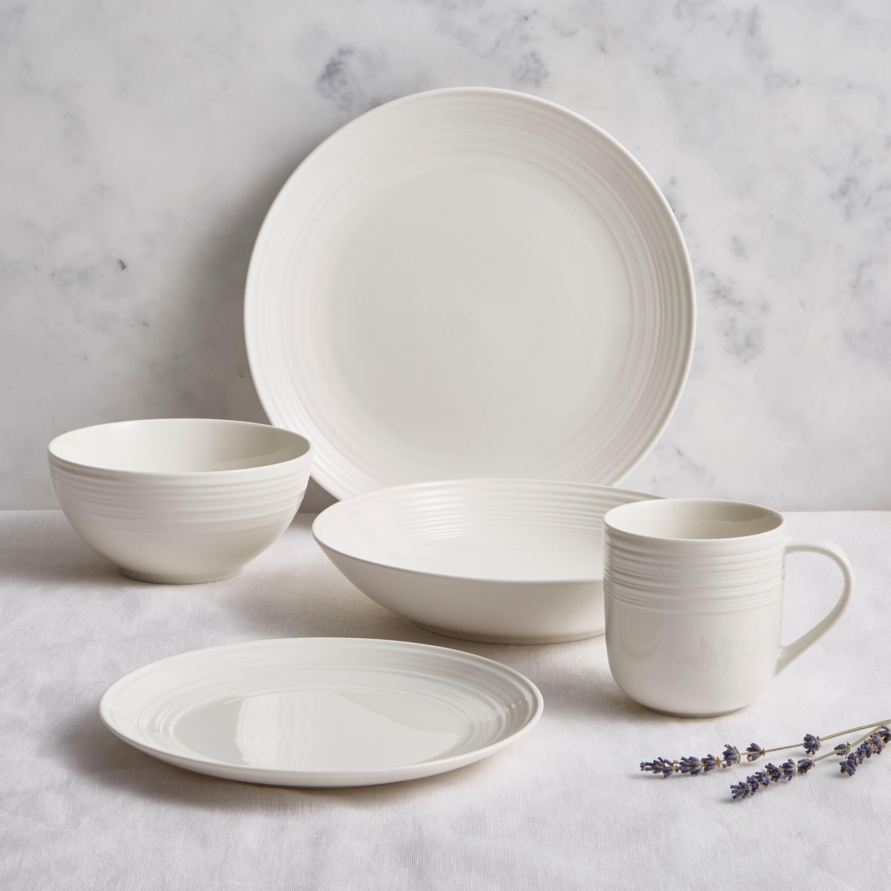 White - Linea - Aspen Fine China Dinner Plate Set of 4 - 3