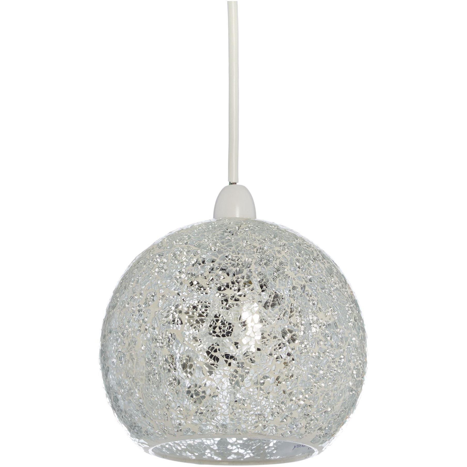 Silver - House of Fraser - Maris Mosiac Easy Fit Glass Pendant - 1
