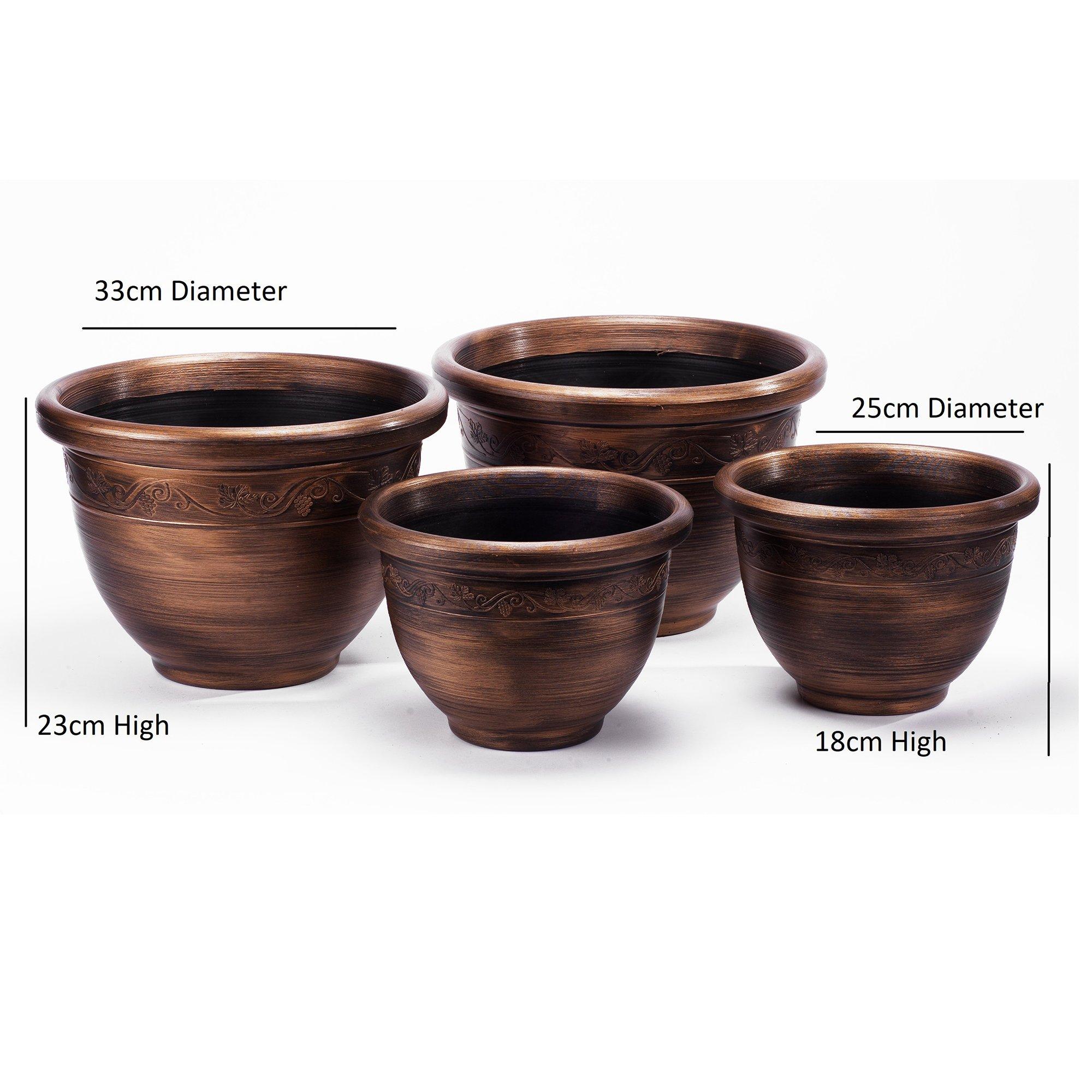Bronze - Greenhurst - Pack of 4 Wenlock Antique Bronze effect planters - 2