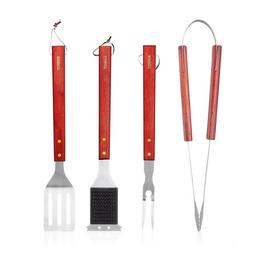 Tower 4 Piece BBQ Tools Set With Wooden Handle