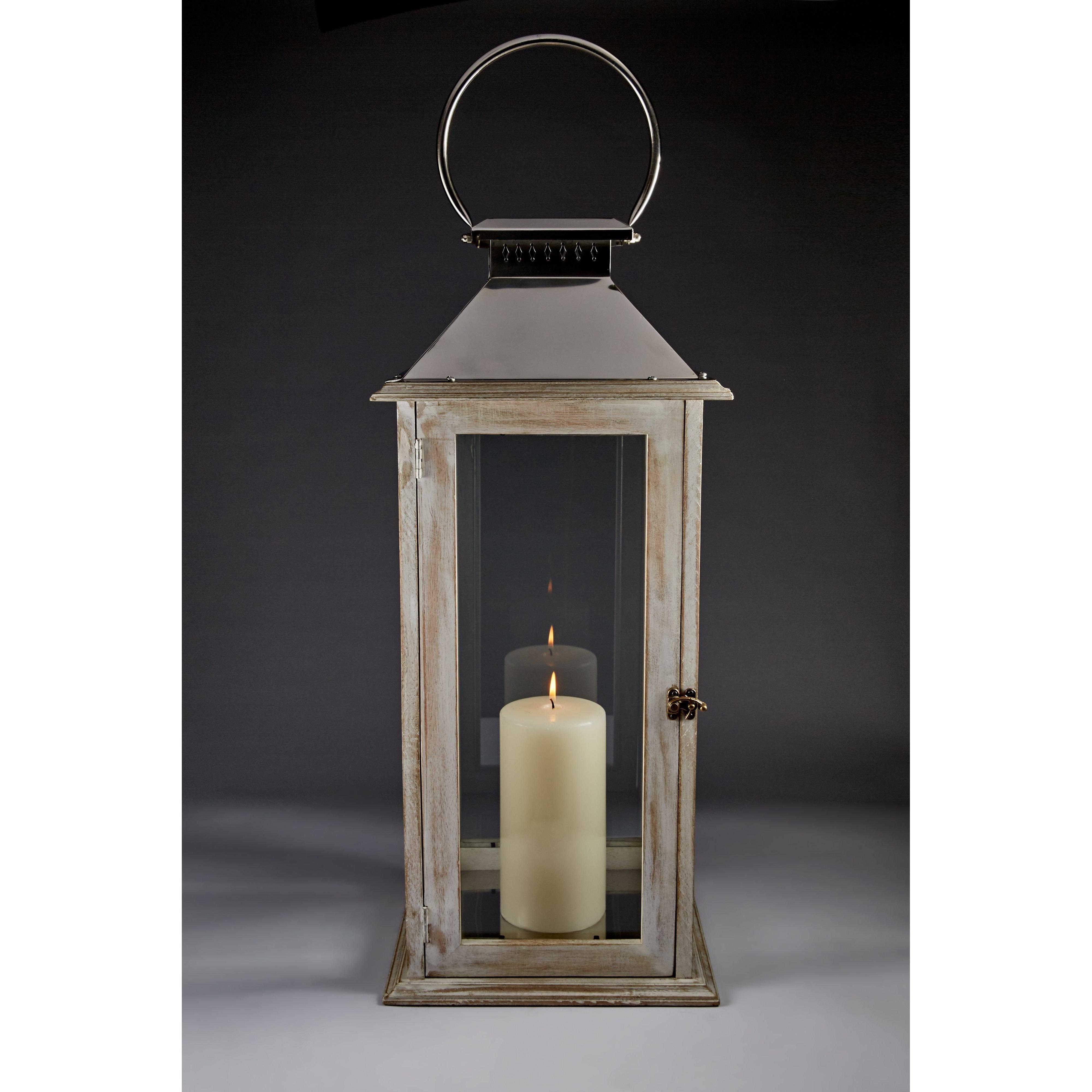 White - Hotel Collection - Hotel White Wooden Lantern - 3