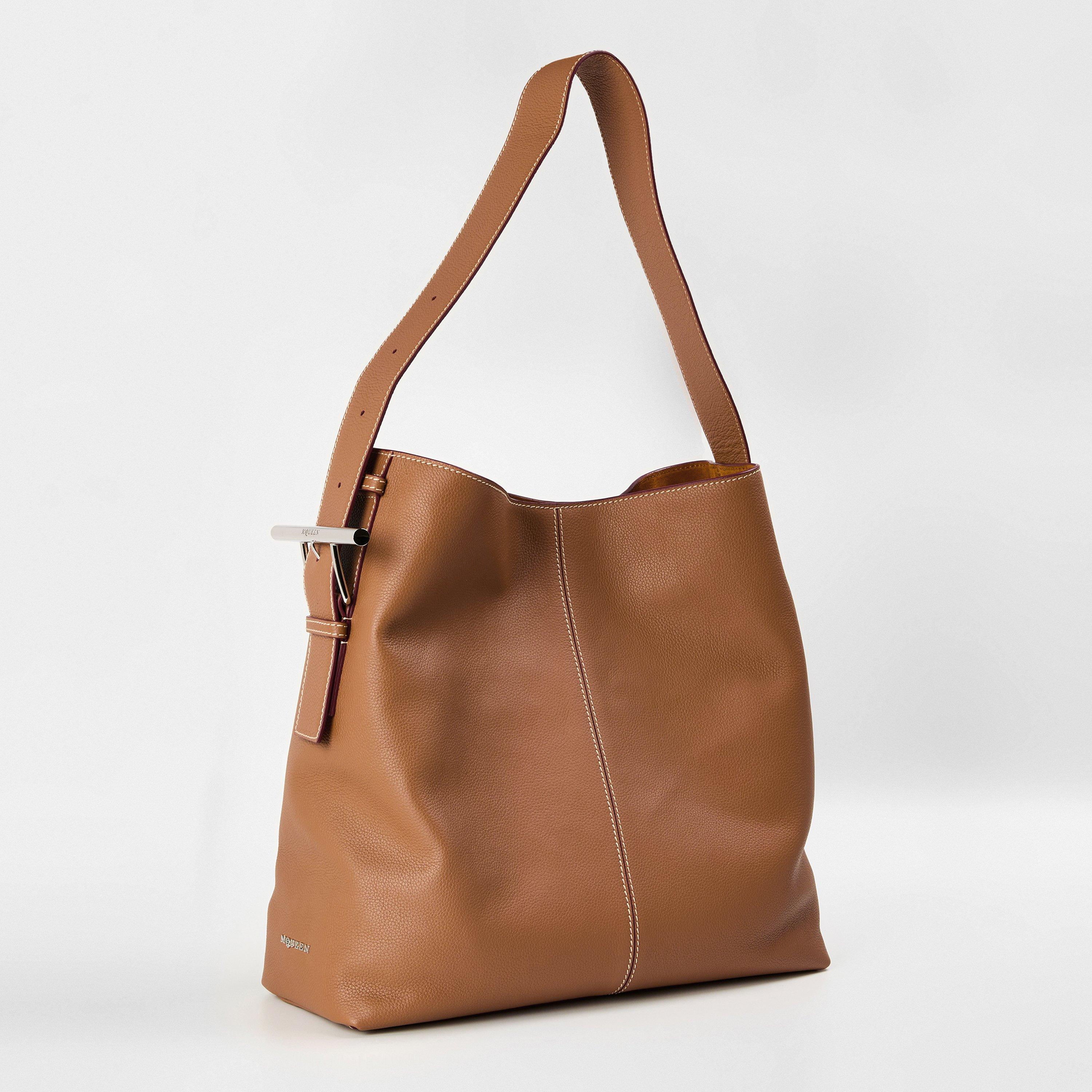 Pecan/Silver - Alexander McQueen - Women's T Bar Sling Bag - 2