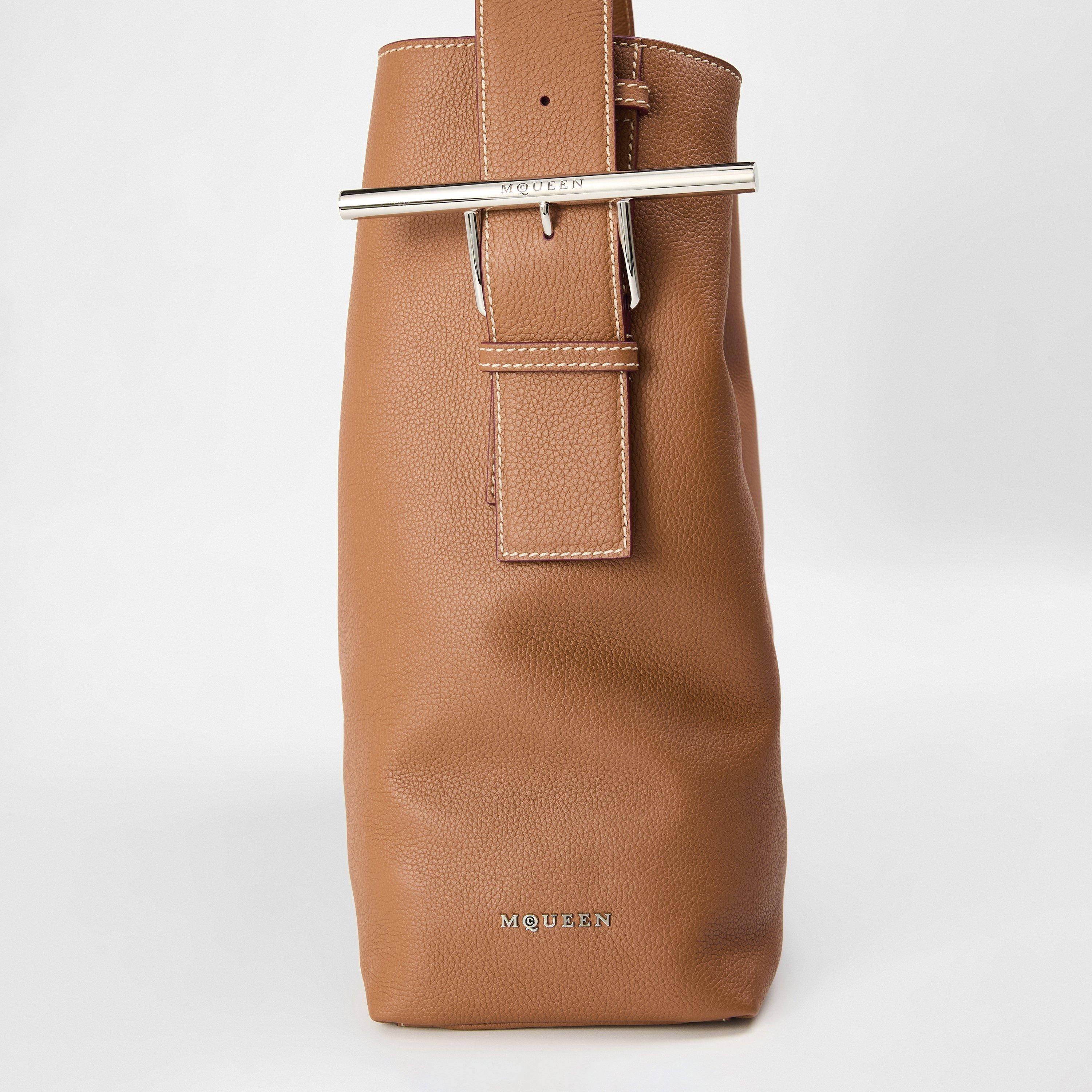 Pecan/Silver - Alexander McQueen - Women's T Bar Sling Bag - 4