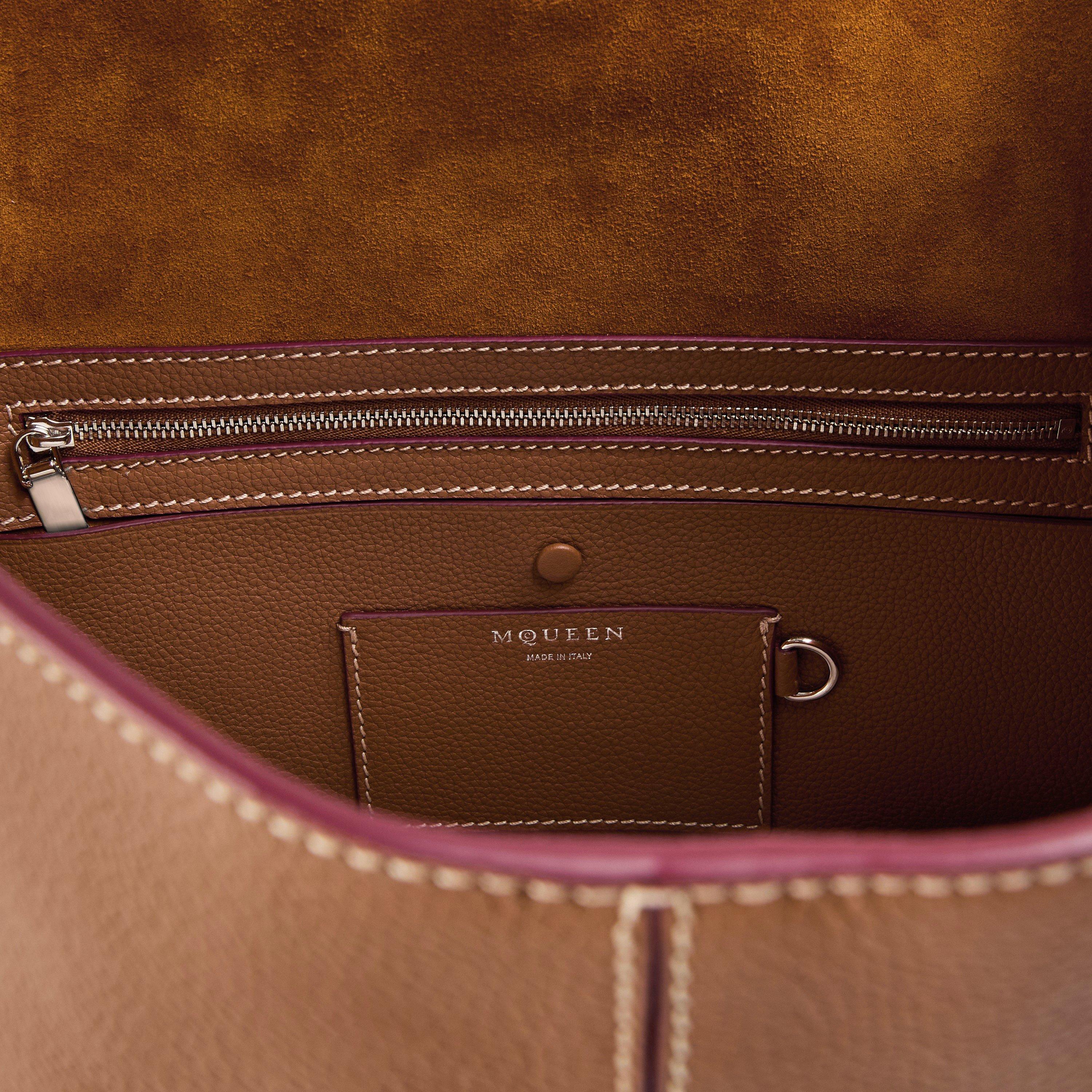 Pecan/Silver - Alexander McQueen - Women's T Bar Sling Bag - 5