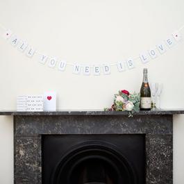 Vintage Playing Cards All you need is love bunting