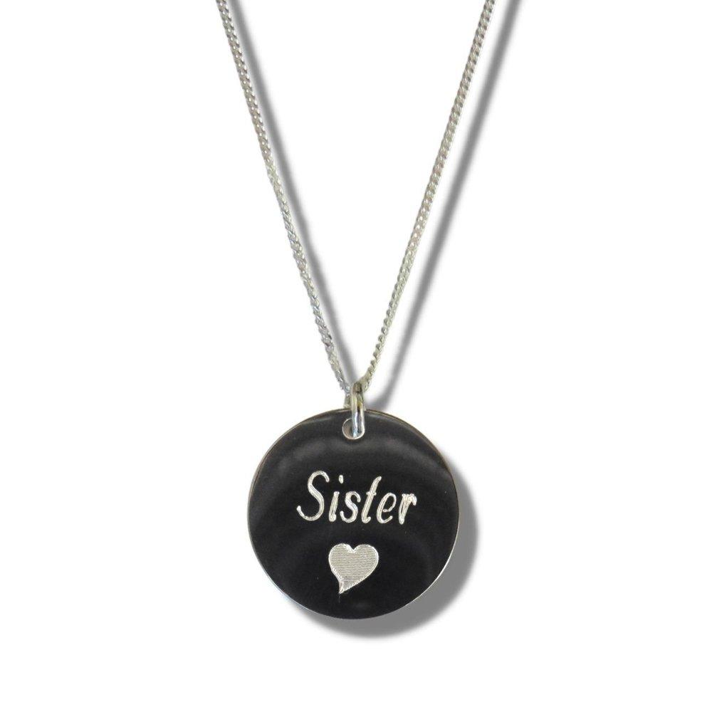 Silver - Aye Do Gifts - Sister Disc Necklace & Heart Symbol 5299-VN-NP-NK - 1