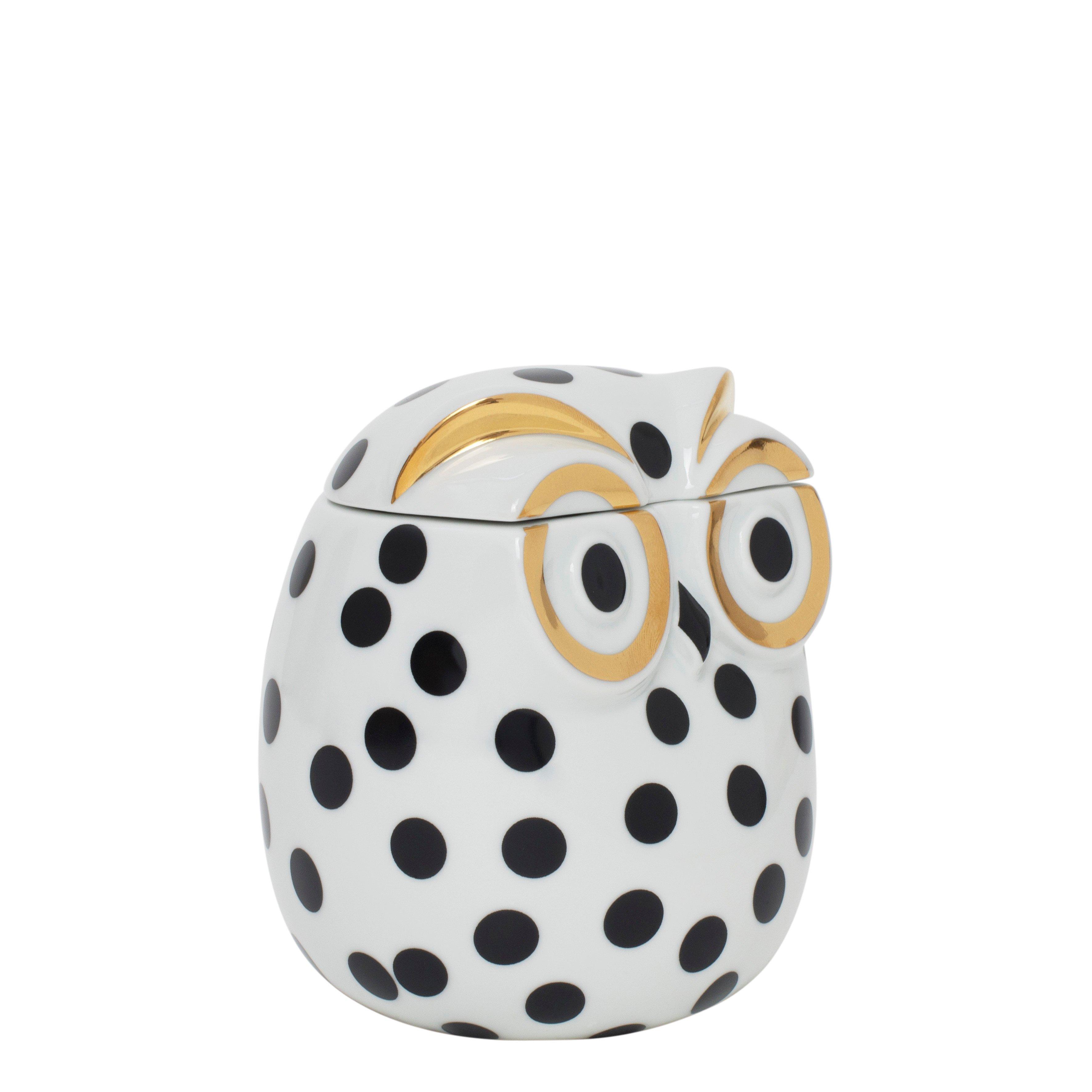 Black & White - Fornasetti - Polka Dot Owl Jar - 2