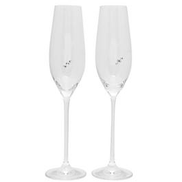 Linea Angelina Two Hearts Toasting Flute Set of 2