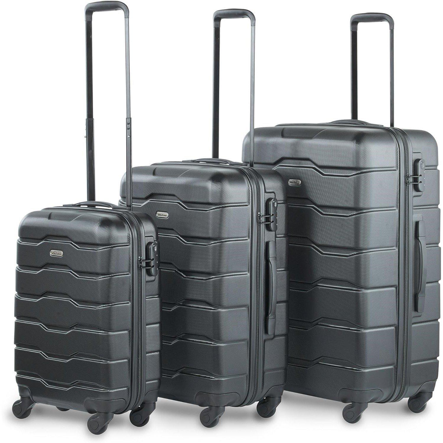 VonHaus 3Pcs Abs Luggage Set