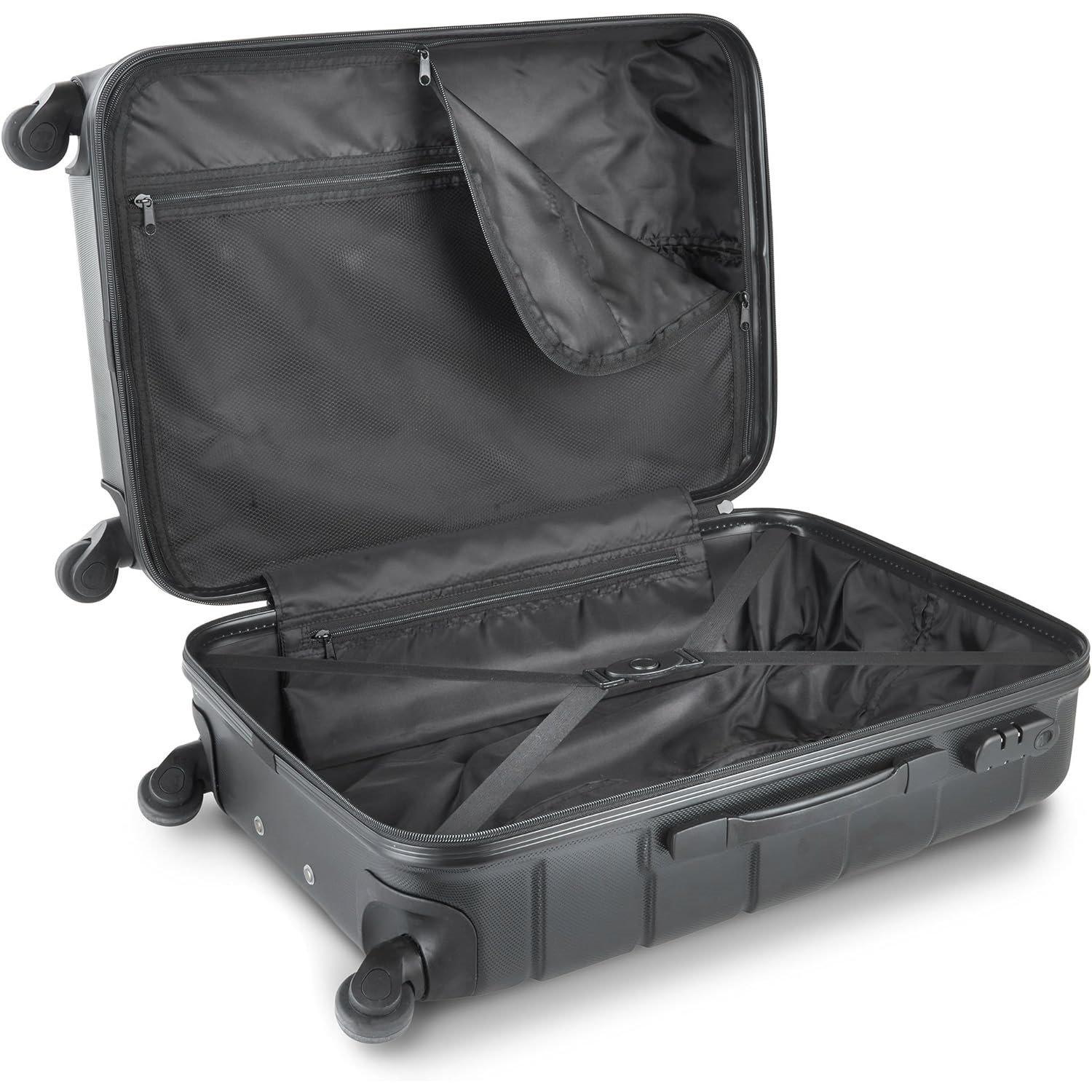 Black - VonHaus - VonHaus 3Pcs Abs Luggage Set - 3