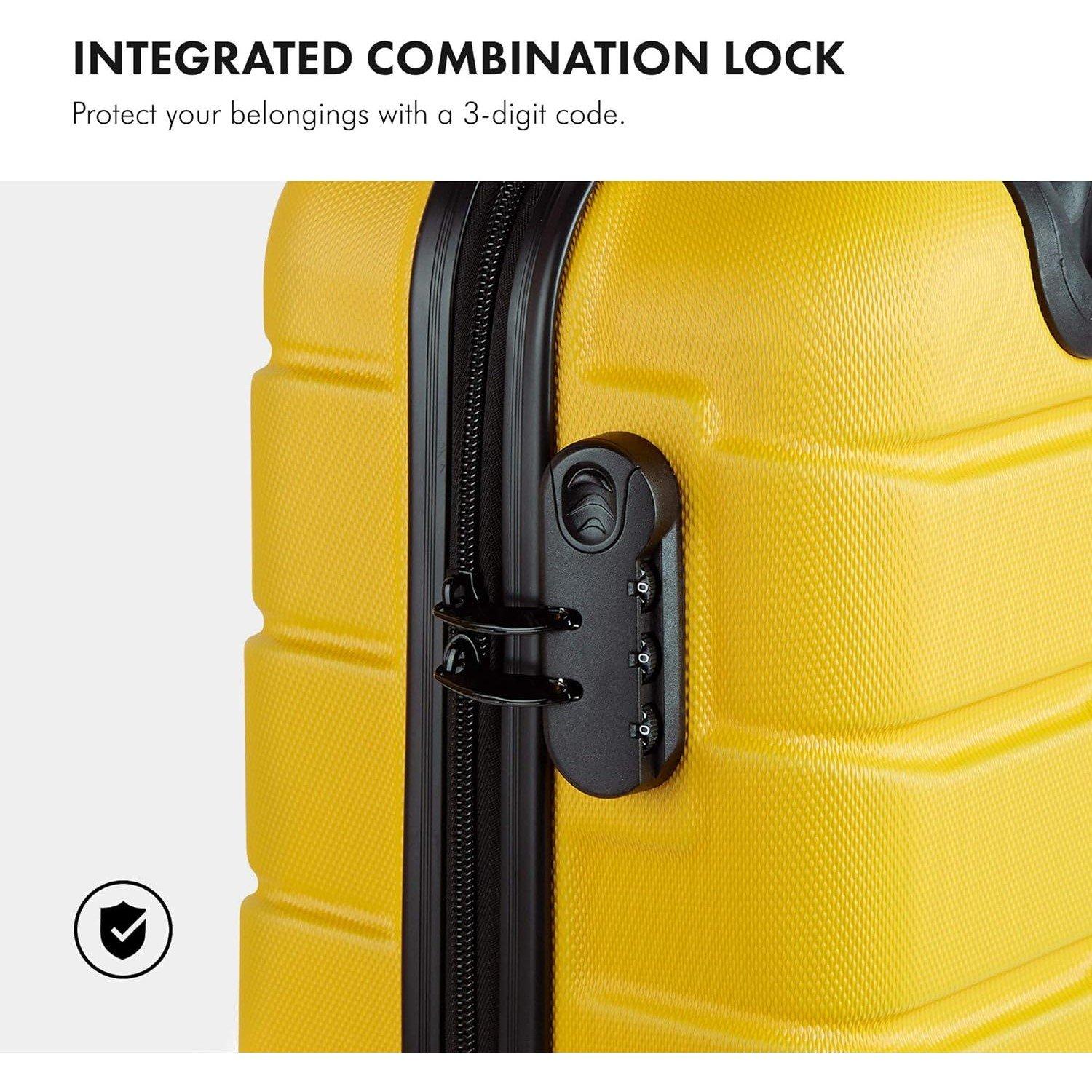 Yellow - VonHaus - VonHaus 3Pcs Abs Luggage Set - 5