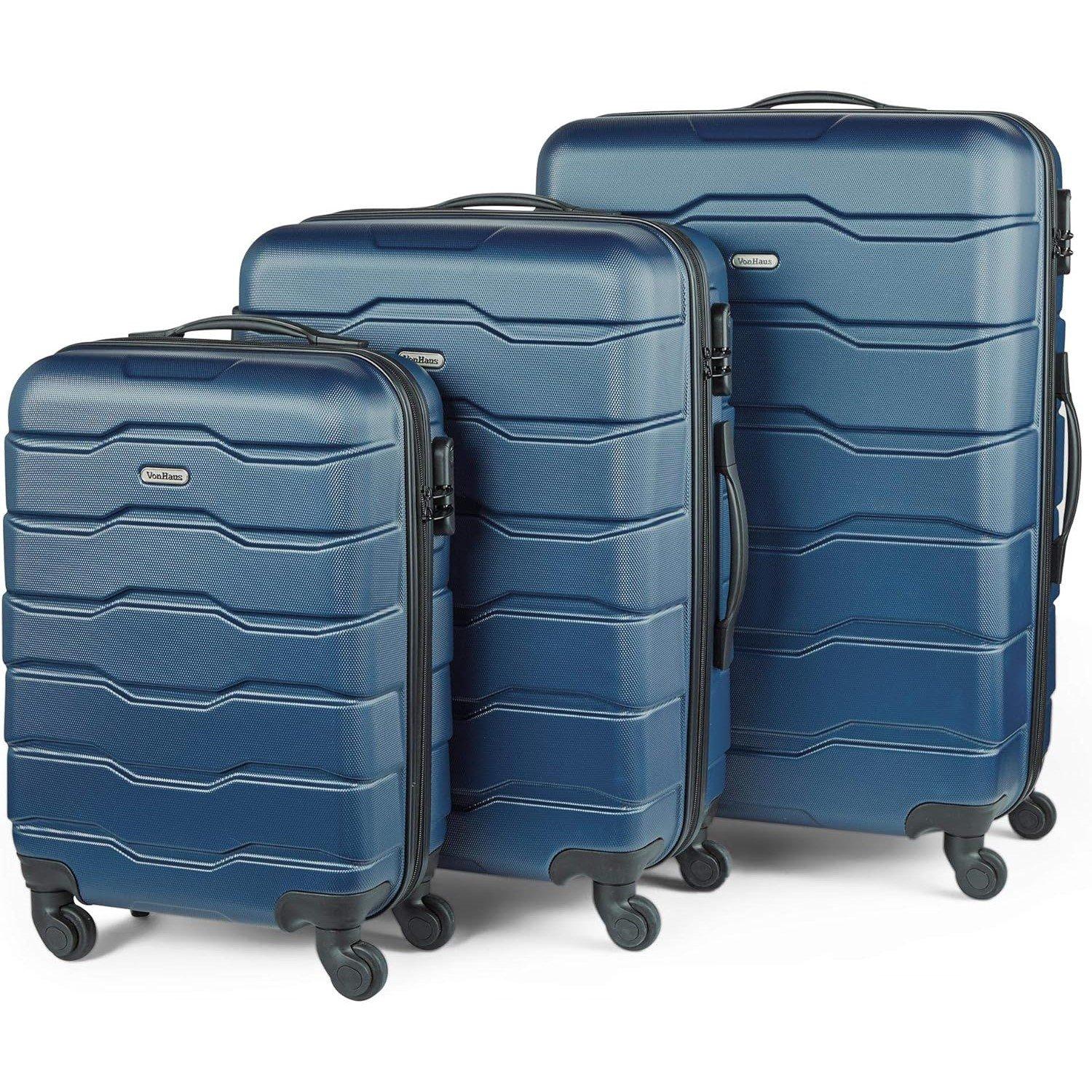 VonHaus 3Pcs Abs Luggage Set
