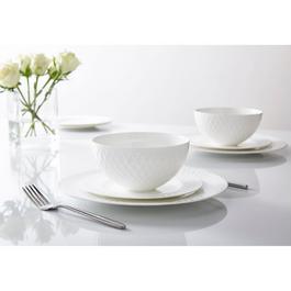 Hotel Collection Ceremony 12 piece fine bone china dinnerware set