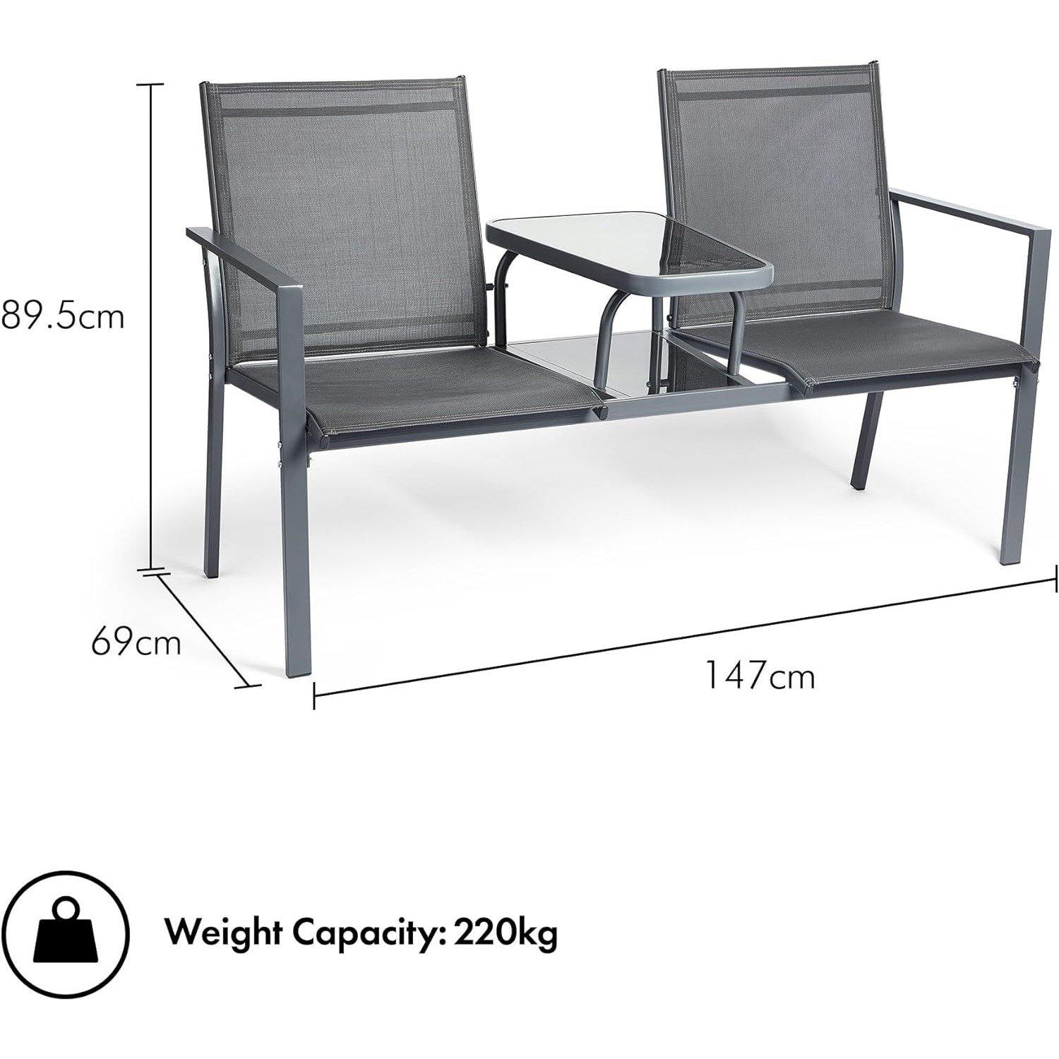 Grey - VonHaus - VonHaus Textoline Loveseat - 3